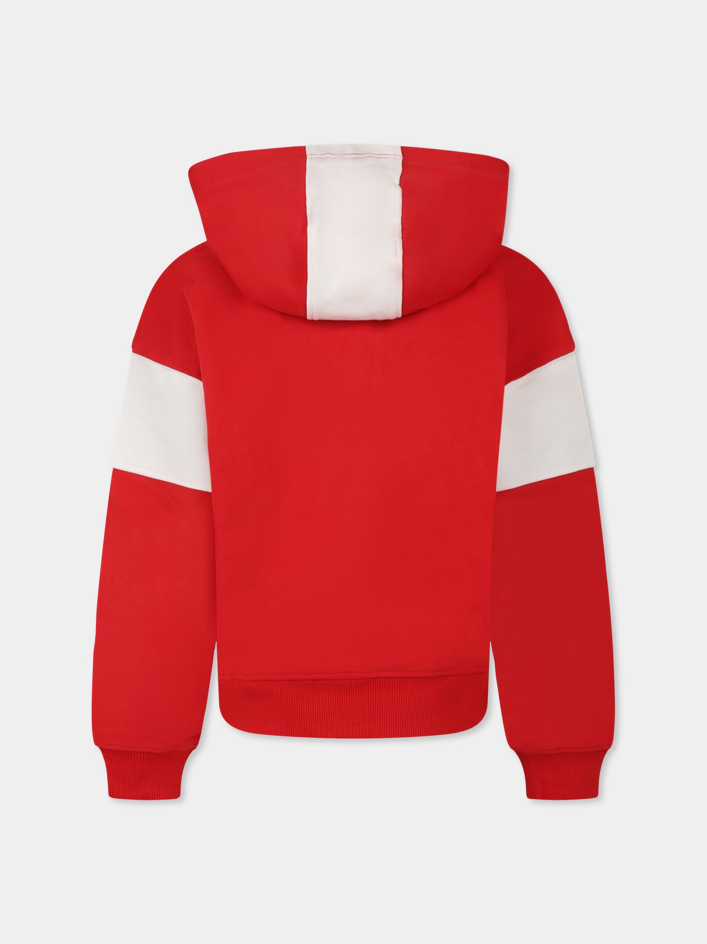 Felpa crop rossa per bambina con logo,Tommy Hilfiger Junior,24F THKG0KG08520T KG0KG08520 XME