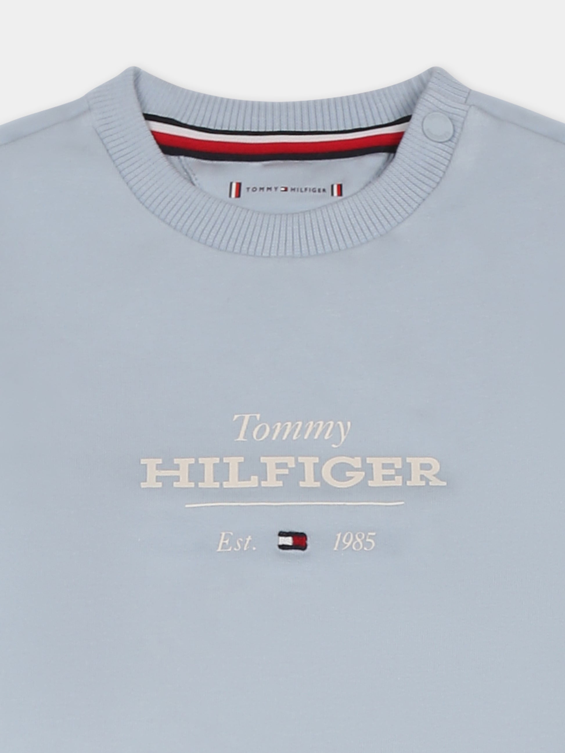 Completo celeste per neonato con logo,Tommy Hilfiger Junior,24F THKN0KN01978J KN0KN01978 C1O