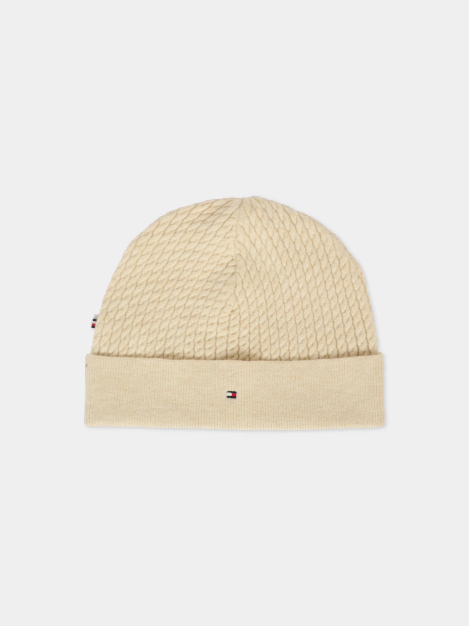 Completo nascita beige per neonati con bandierina,Tommy Hilfiger Junior,24F THKN0KN01983J KN0KN01983 GLK