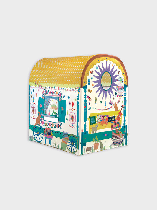 Tenda roulotte multicolor per bambini con fiori,Djeco,DD04495