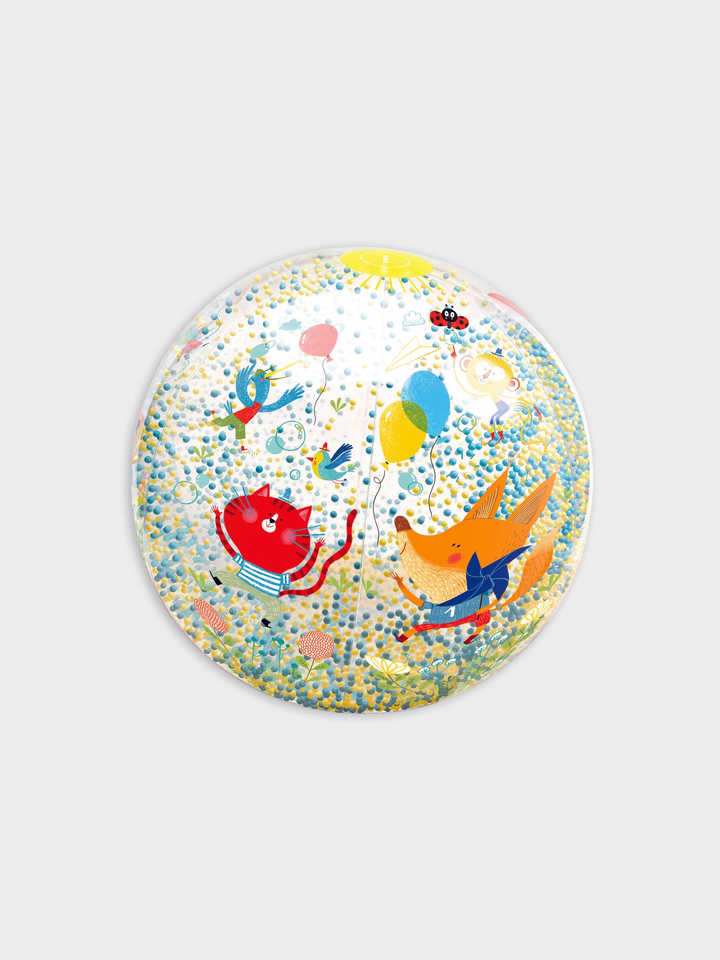 Pallone Bolle multicolor per bambini con stampa animali,Djeco,DJ00175