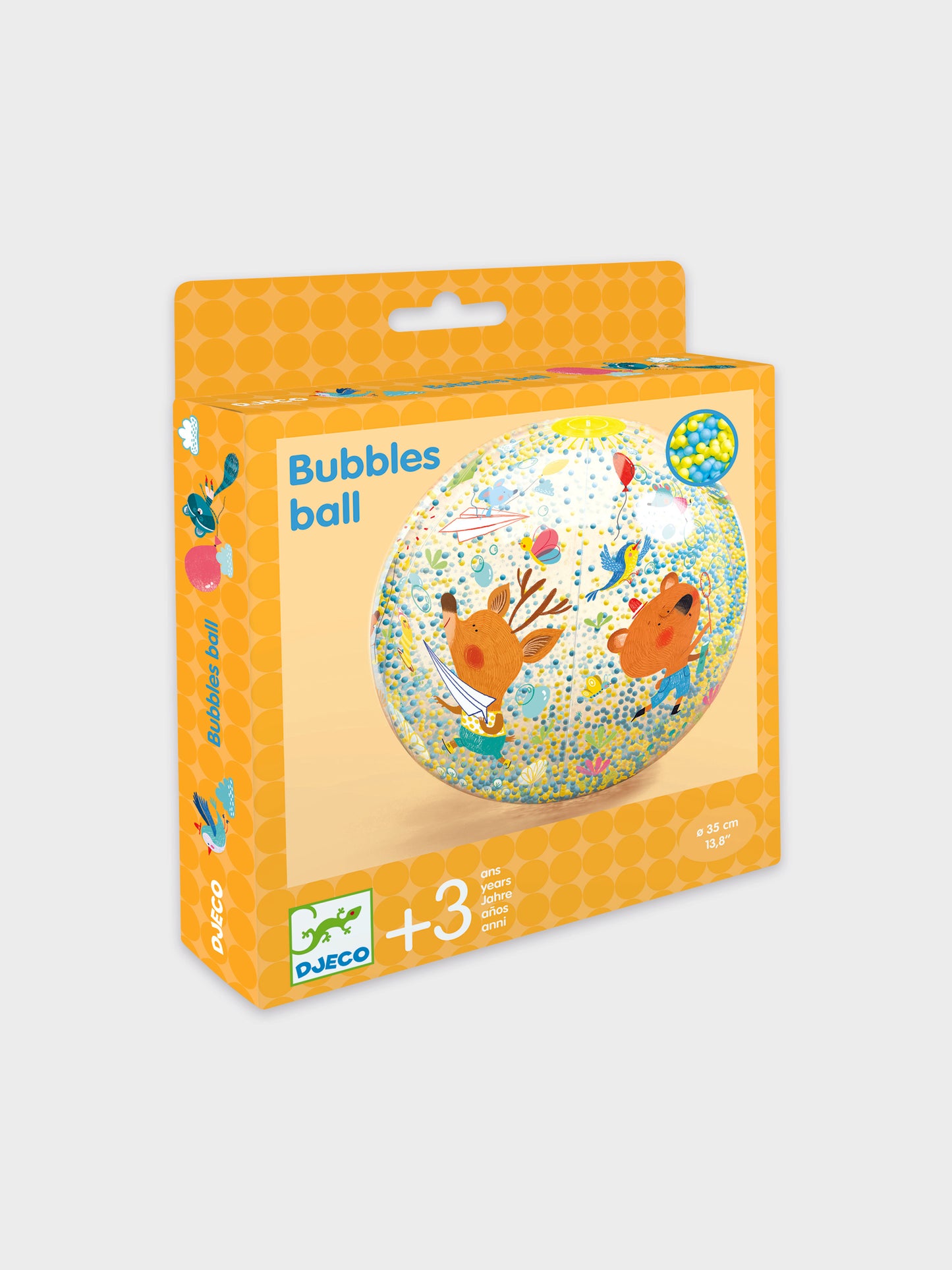 Pallone Bolle multicolor per bambini con stampa animali,Djeco,DJ00175