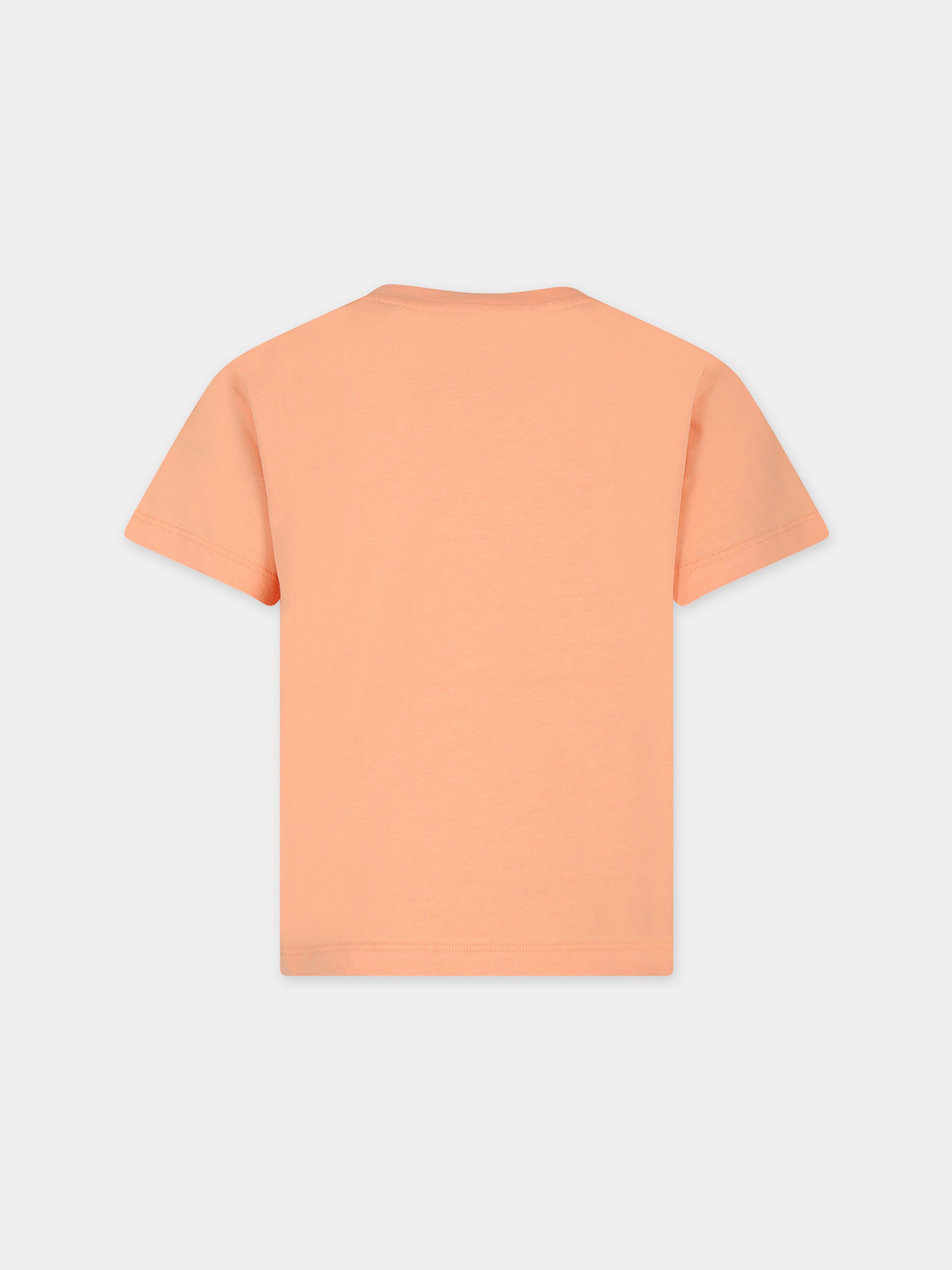 T-shirt arancione per bambini con logo,Msgm Kids,S4MSJUTH012 077