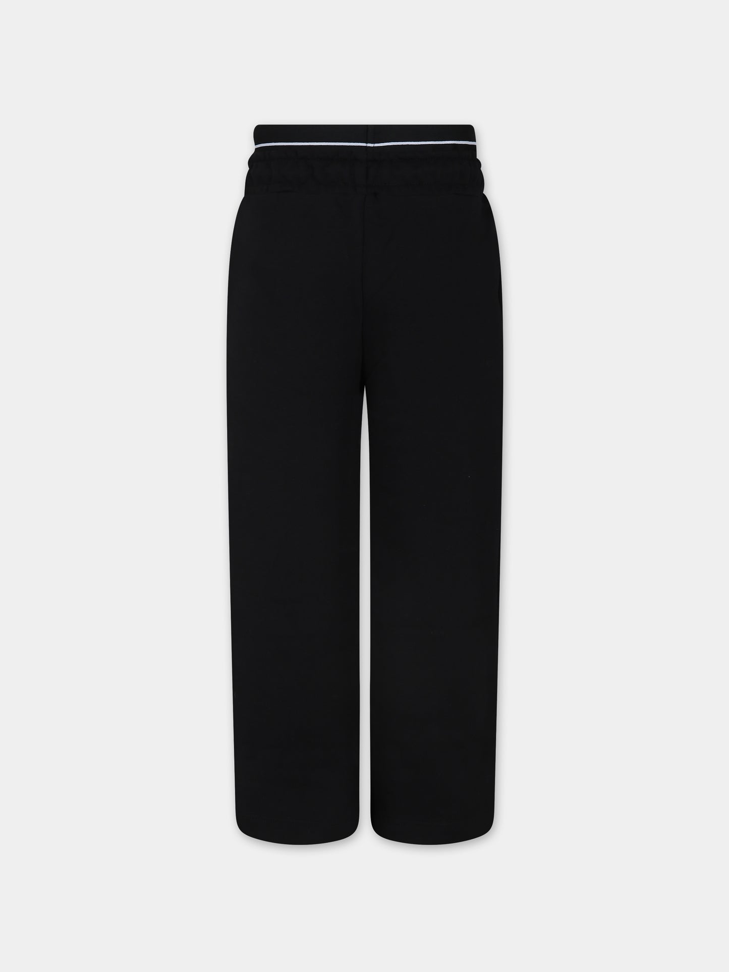 Pantaloni neri per bambini con logo,Msgm Kids,S4MSJGFP028 110