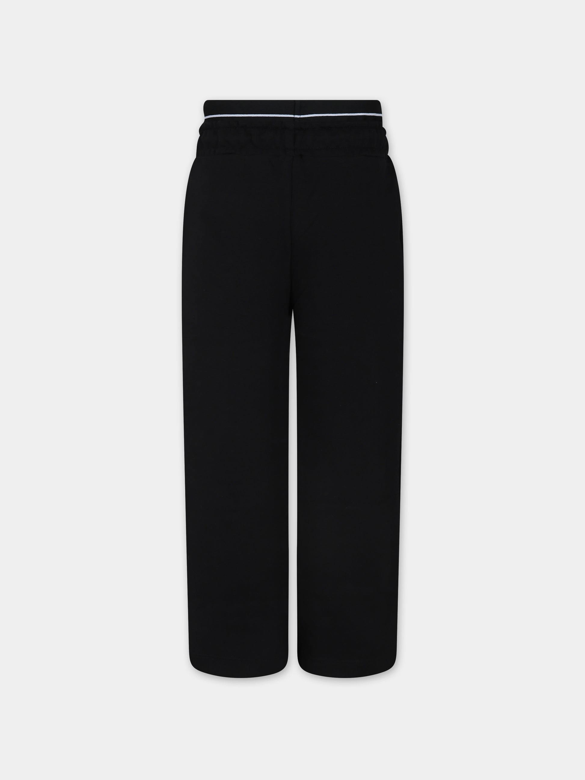 Pantaloni neri per bambini con logo,Msgm Kids,S4MSJGFP028 110
