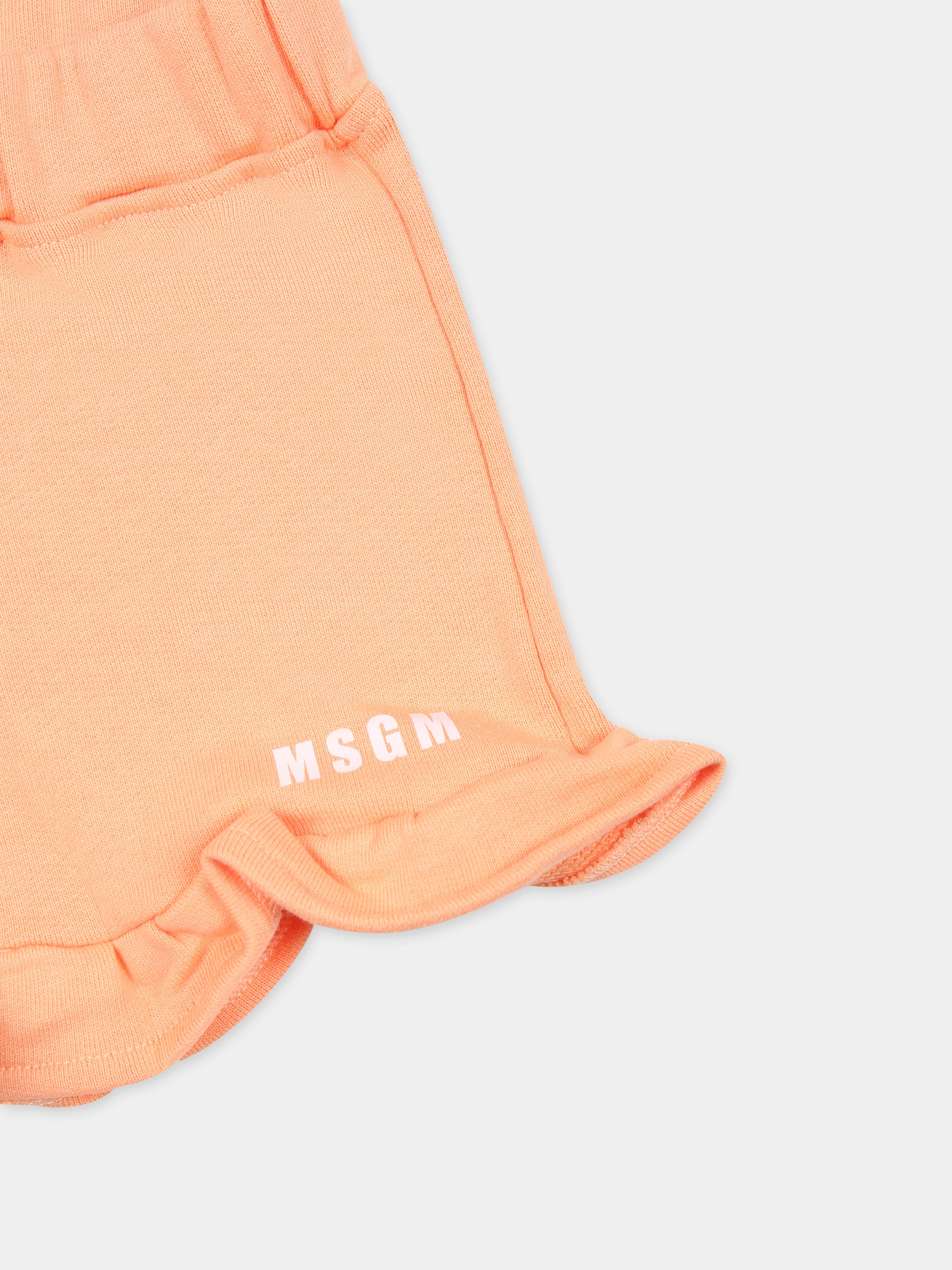 Completo arancione per neonata con logo,Msgm Kids,S4MSNGTR321 001/76