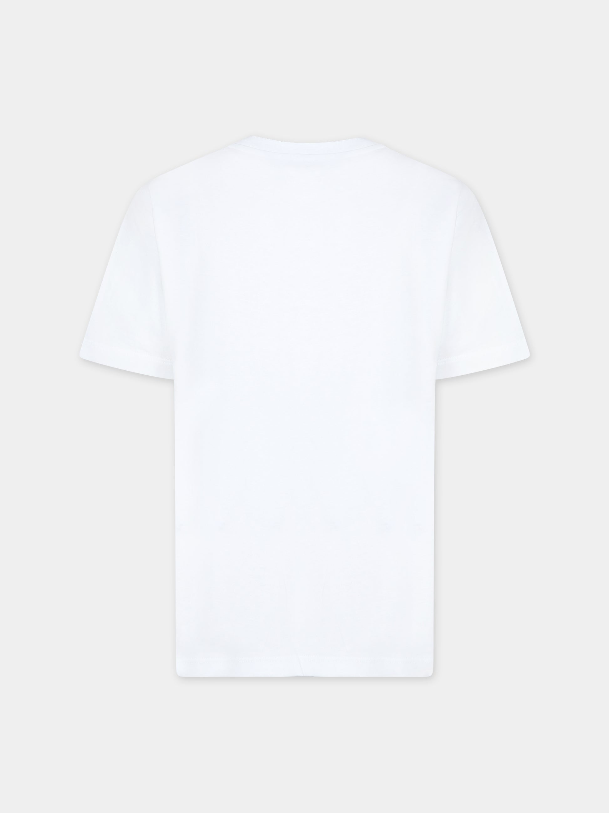 T-shirt bianca per bambini con logo,Msgm Kids,S4MSJUTH010 001