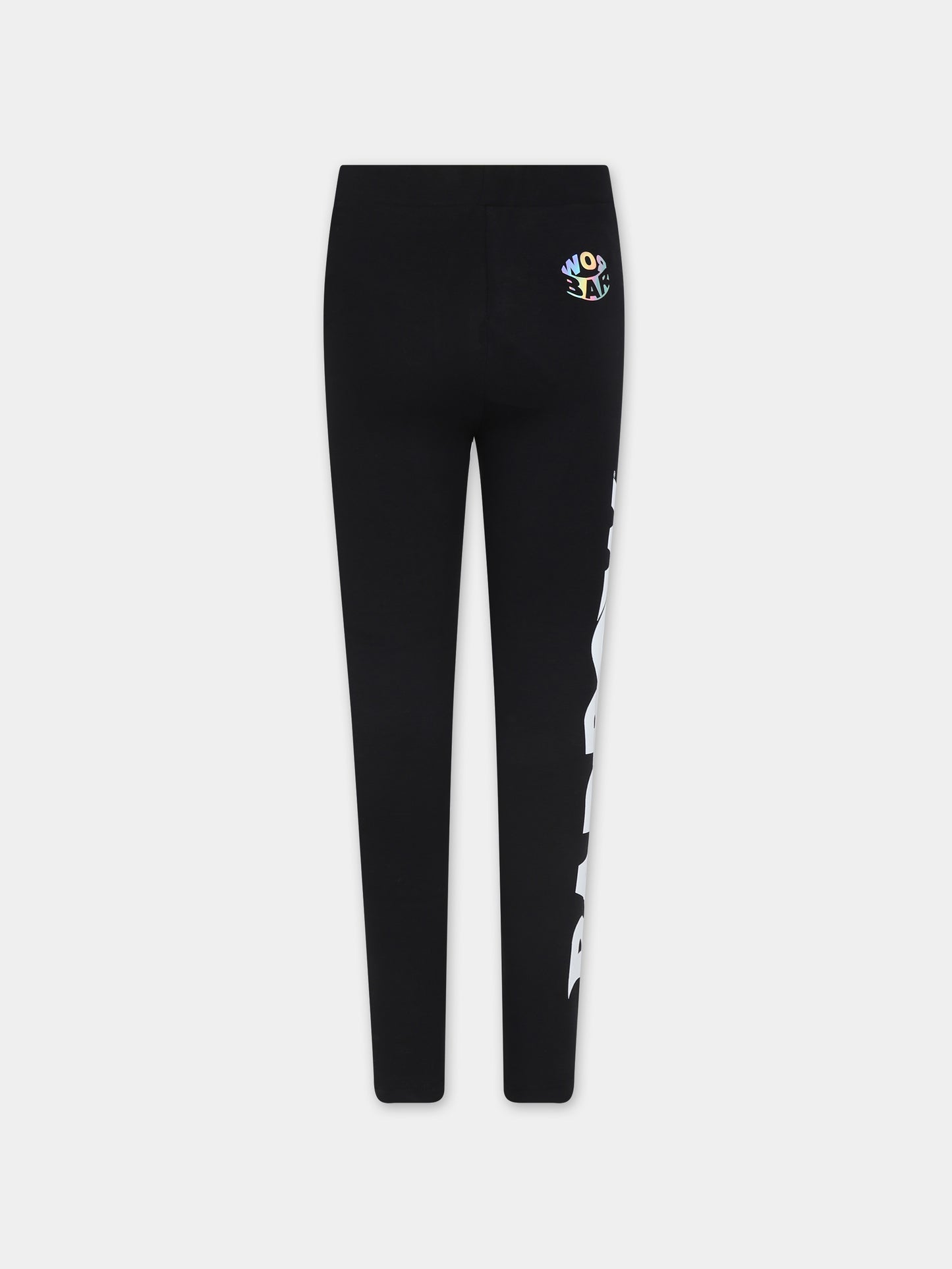 Leggings neri per bambina con smile,Barrow,S4BKJGLG111 110