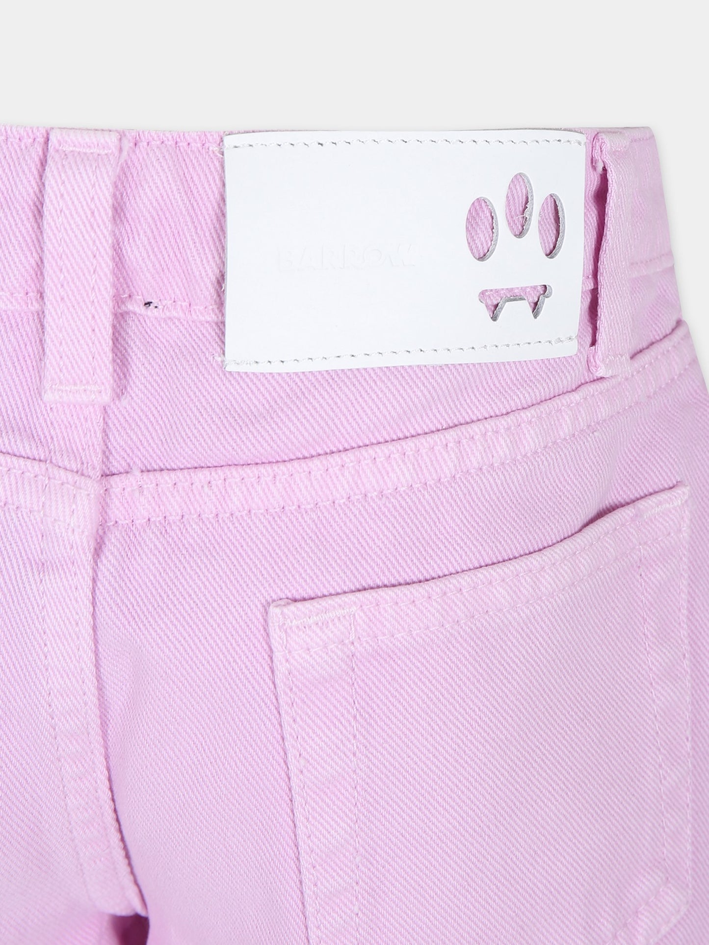 Shorts rosa per bambina con smile,Barrow,S4BKJGSH047 BW014