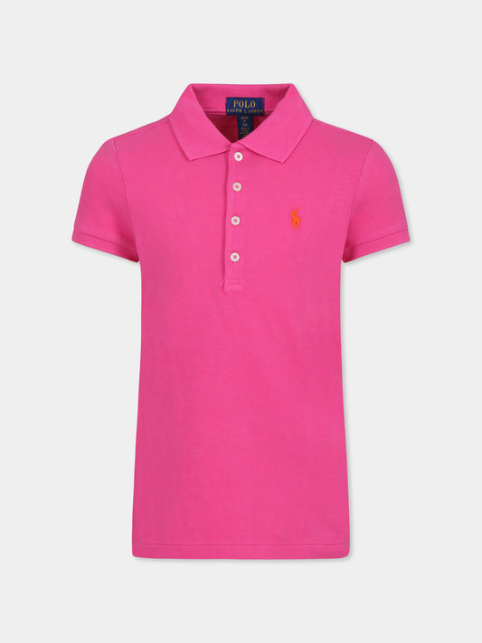 Polo fucsia per bambina con cavallino,Ralph Lauren Kids,698589139 BELMONT PNK W