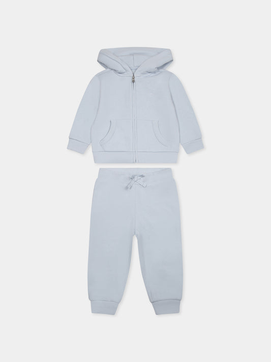 Completo celeste per neonato con cavallino,Ralph Lauren Kids,879018003 BERYL BLUE