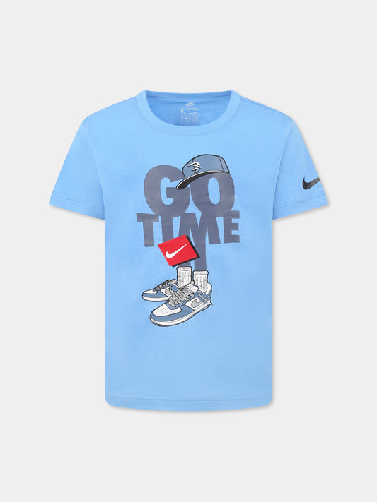 Light blue t-shirt for boy with writing