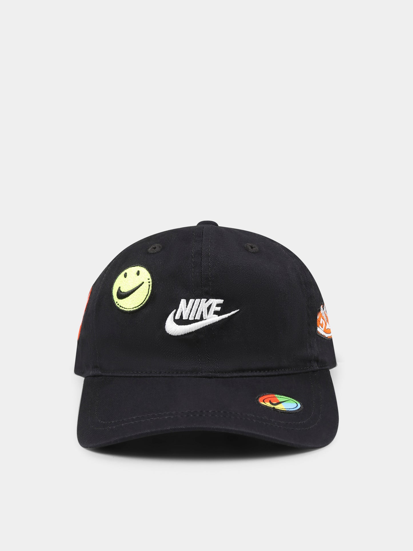 Cappello nero per bambini con logo e patch,Nike,8A3121 023