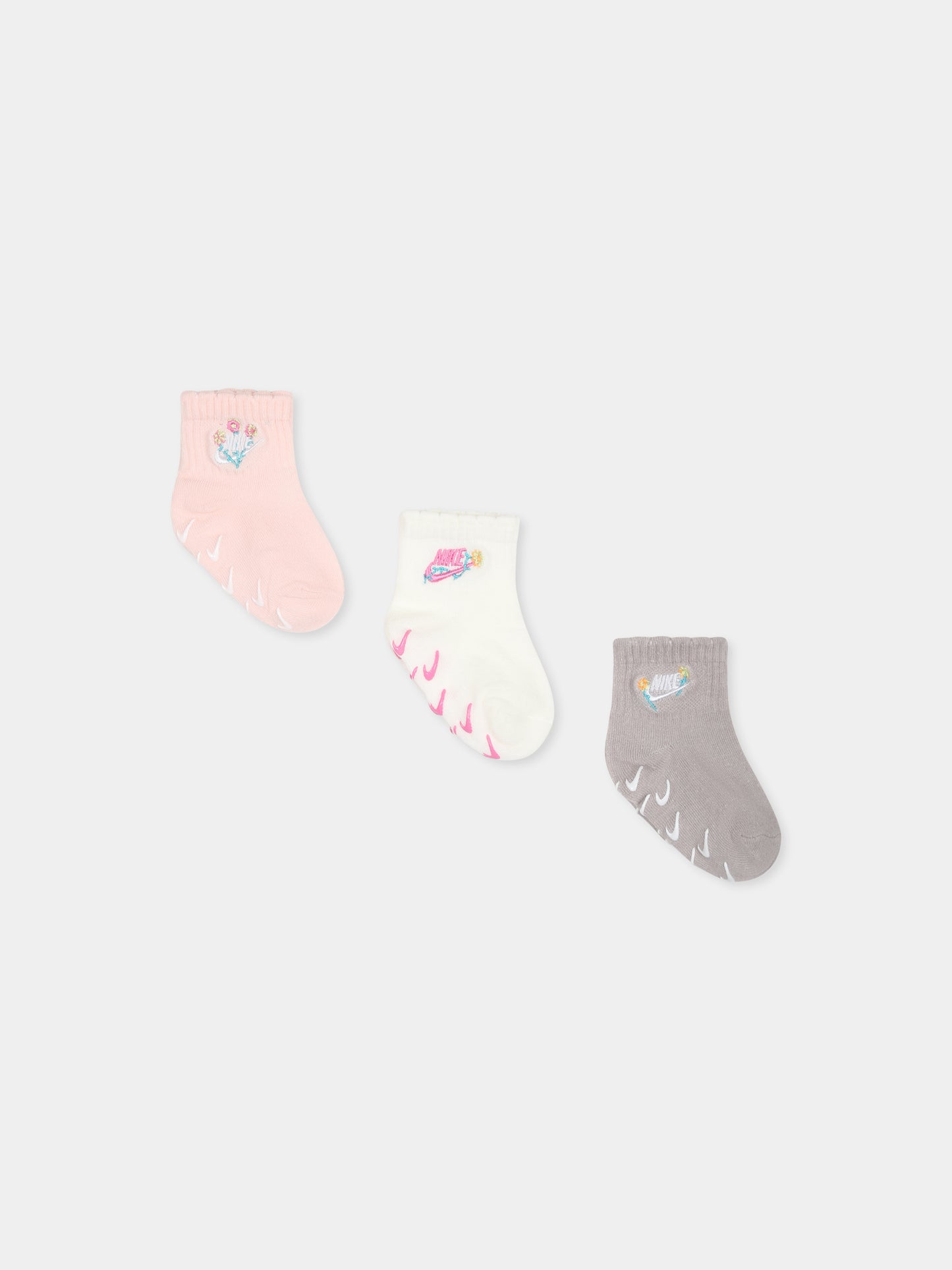 Set calze multicolor per neonata con logo,Nike,NN1175 782