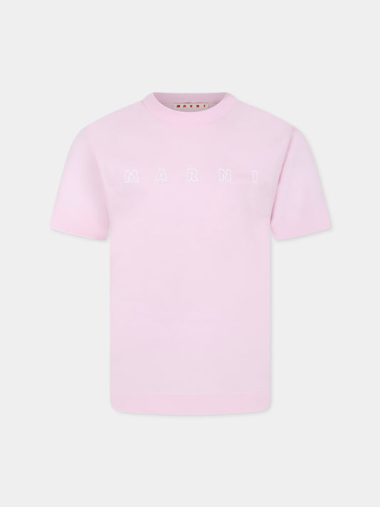 Pink t-shirt for kids with logo