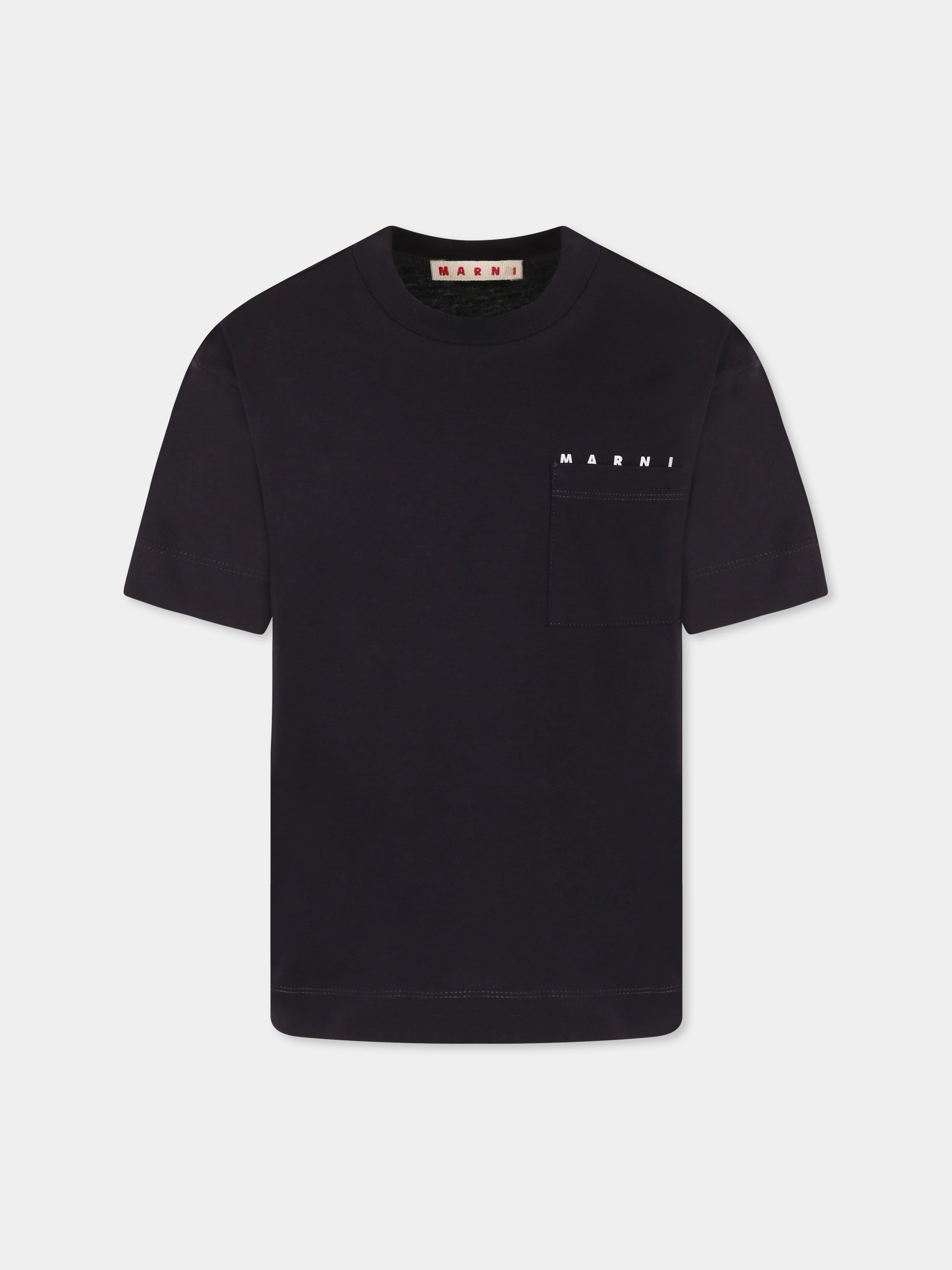 T-shirt blu per bambini con logo,Marni Kids,M01415 M00RF MT272U 0M803