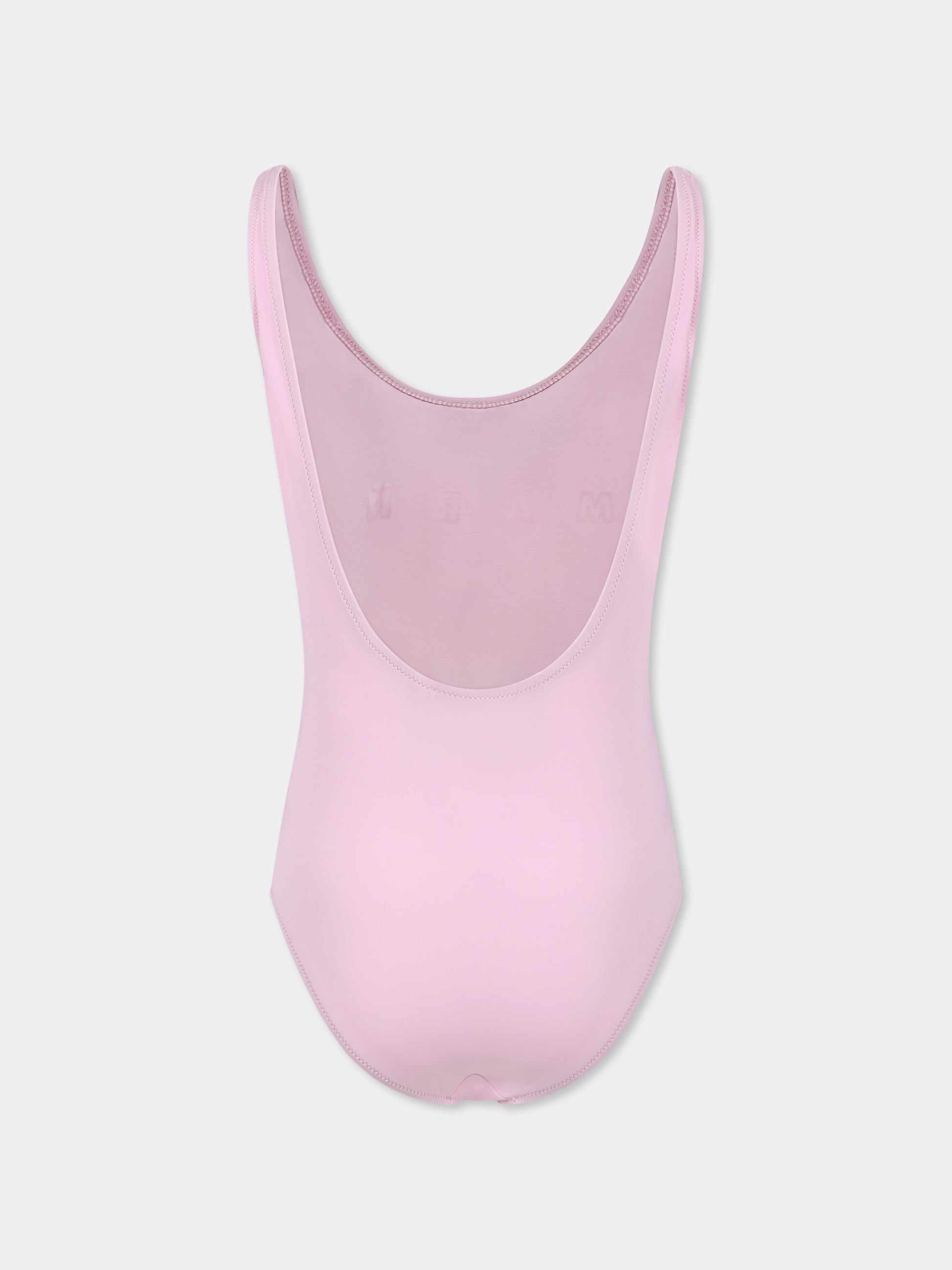 Costume intero rosa per bambina con logo rosso,Marni Kids,M01350 M00M2 MM20F 0M347