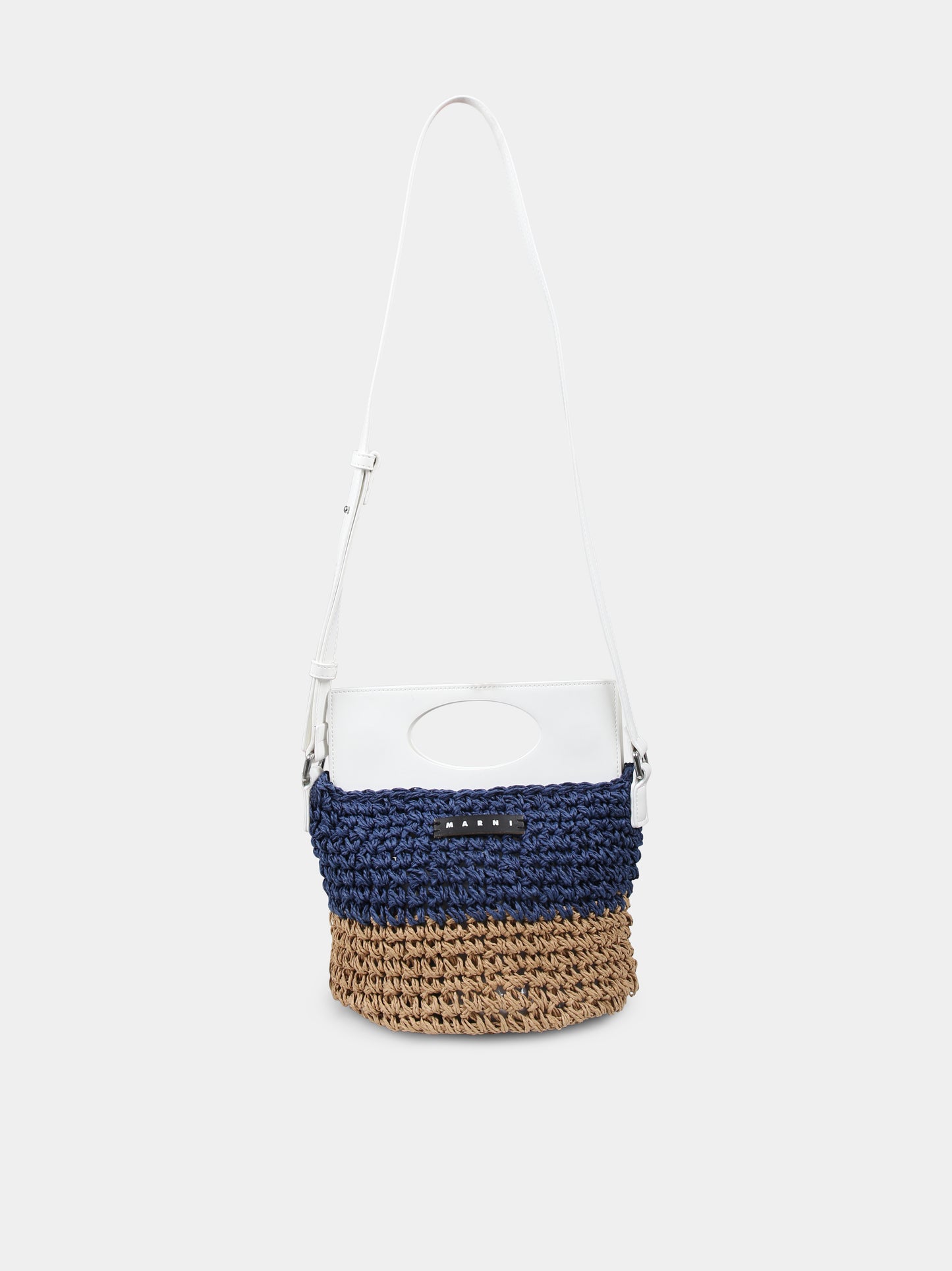 Borsa blu per bambina con patch,Marni Kids,M01475 M00UH MW93F 0M803