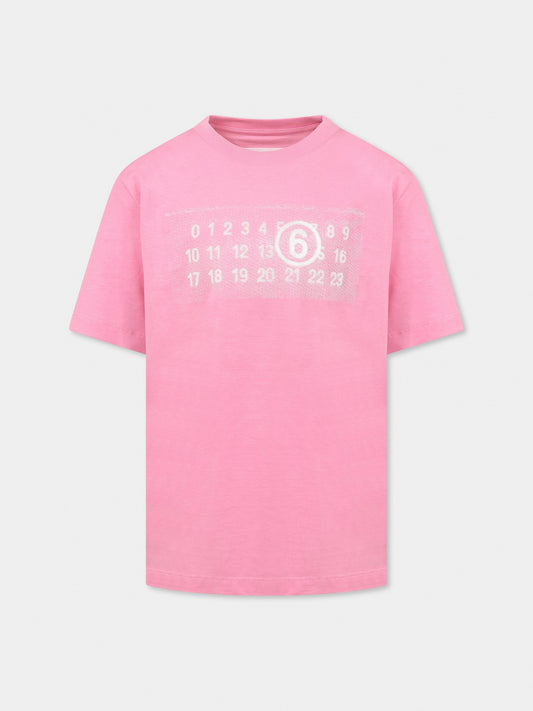 Pink t-shirt for girl with logo