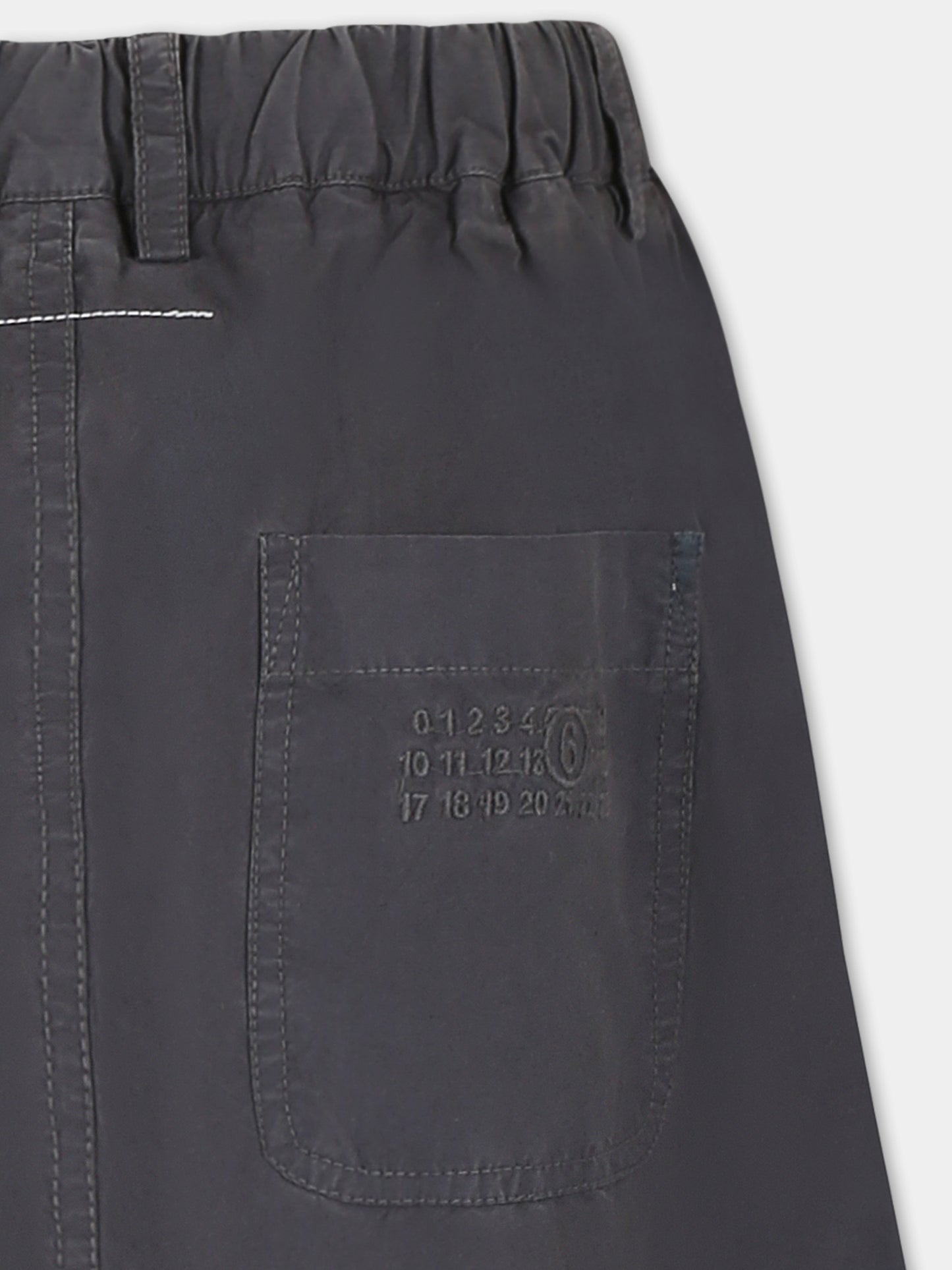 Grey trousers for kids with iconic number logo