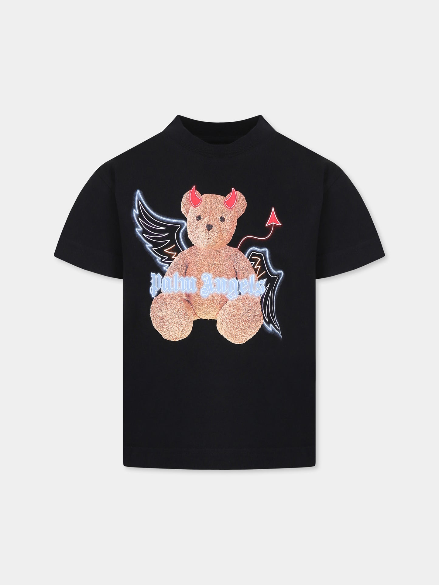 Black t-shirt for boy with bear