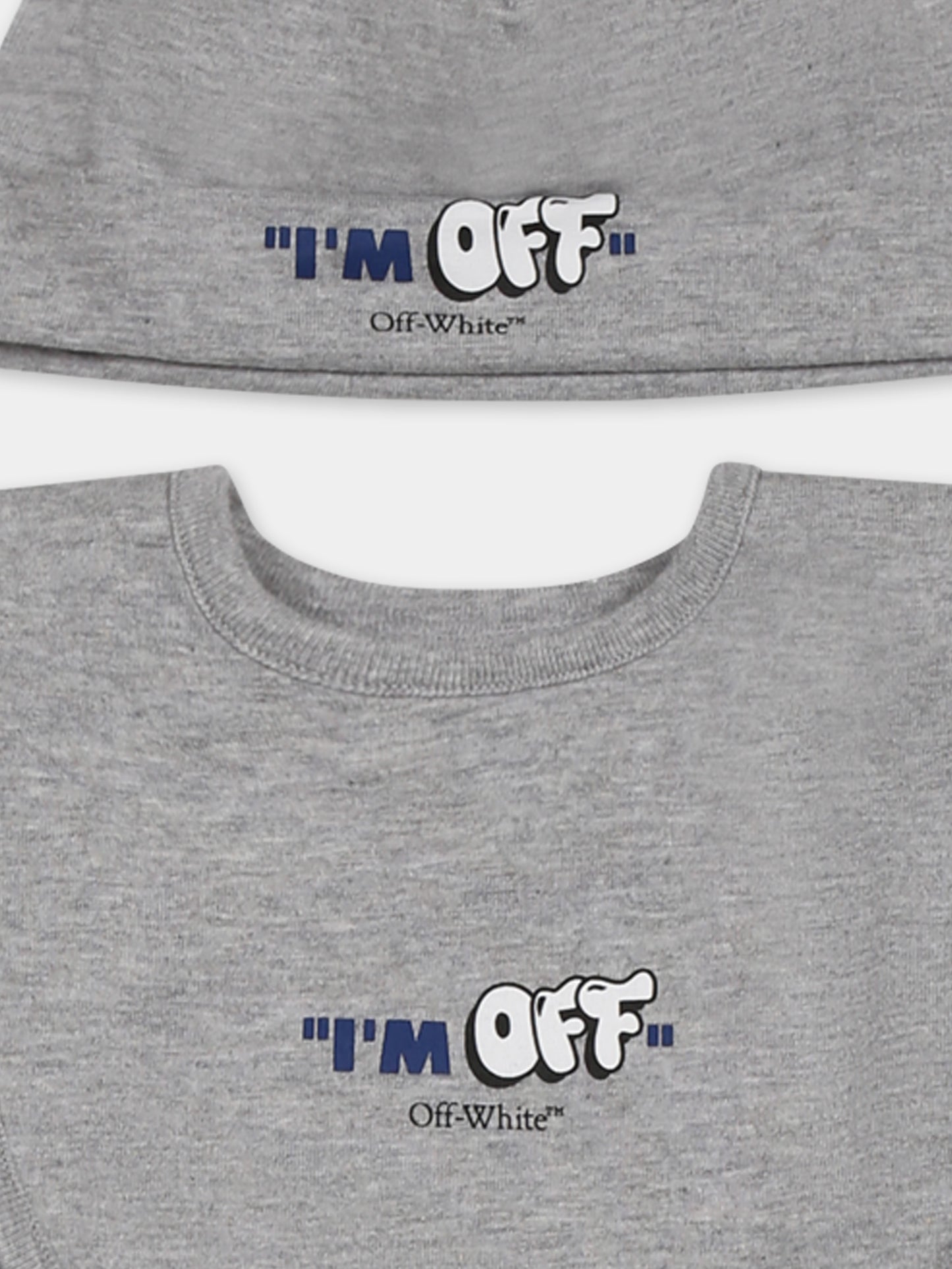 Set tutina grigia per neonato con logo,Off White,OB2X001S25JER0010810