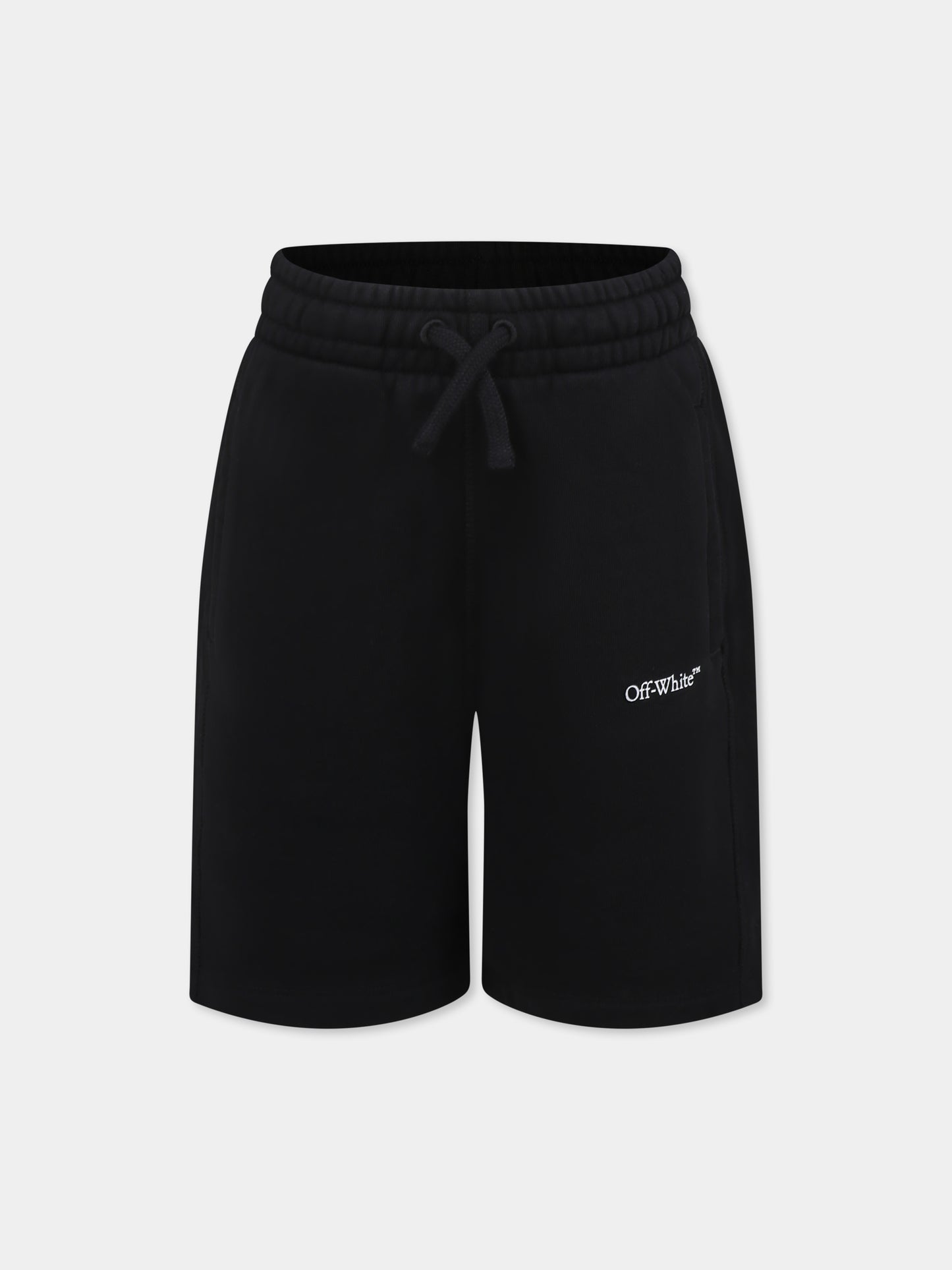 Shorts neri per bambino con logo,Off White,OBCI001S25FLE0011001