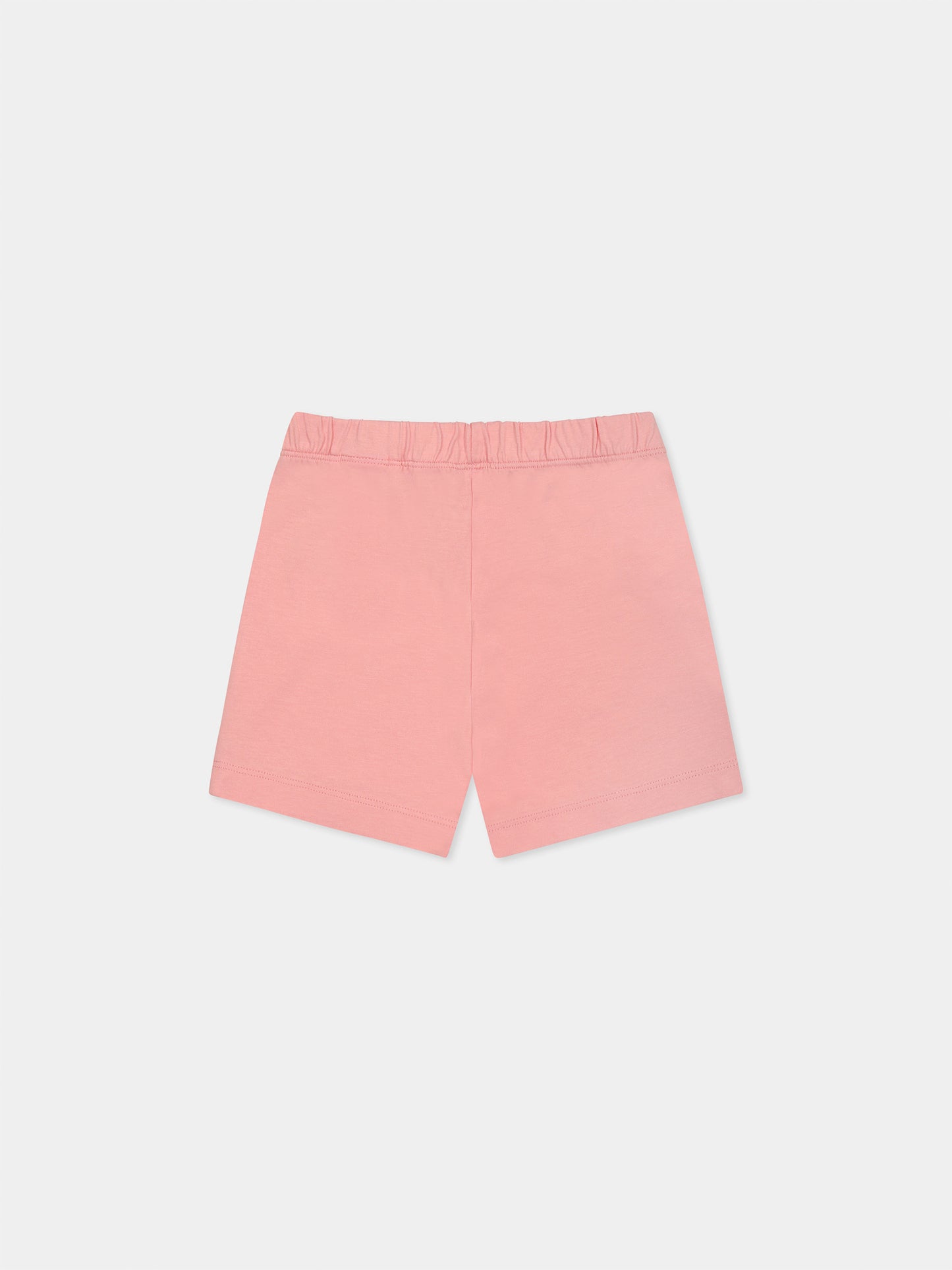 Pink shorts for baby girl with logo