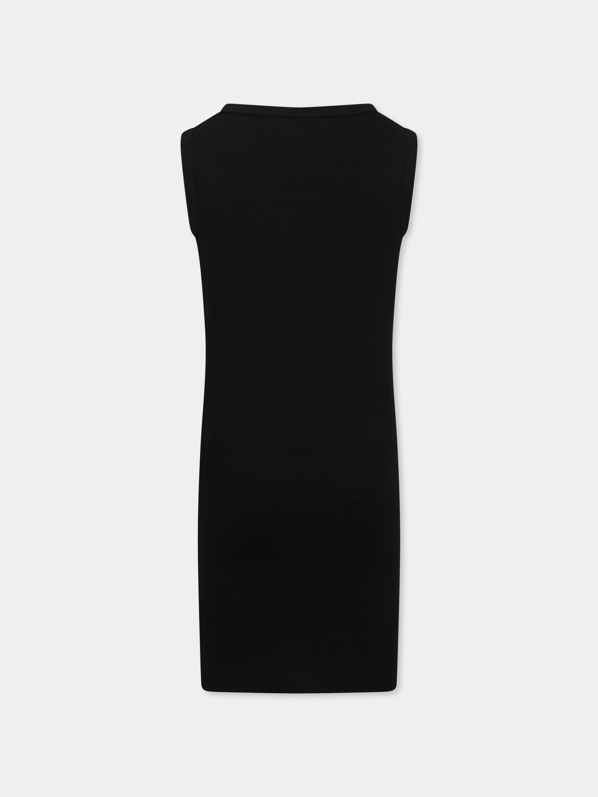 Vestito nero per bambina con logo,Off White,OGDB065S25JER0011001