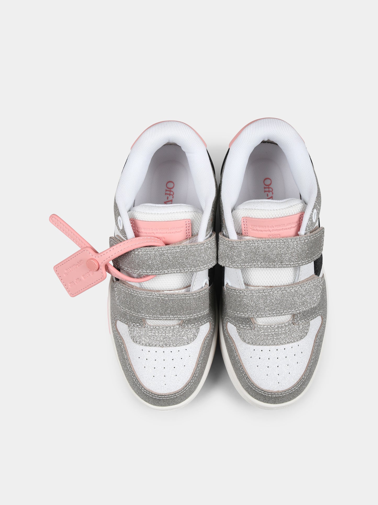 Sneakers Out of Office grigie per bambina con freccia,Off White,OGIA005S25LEA0028330