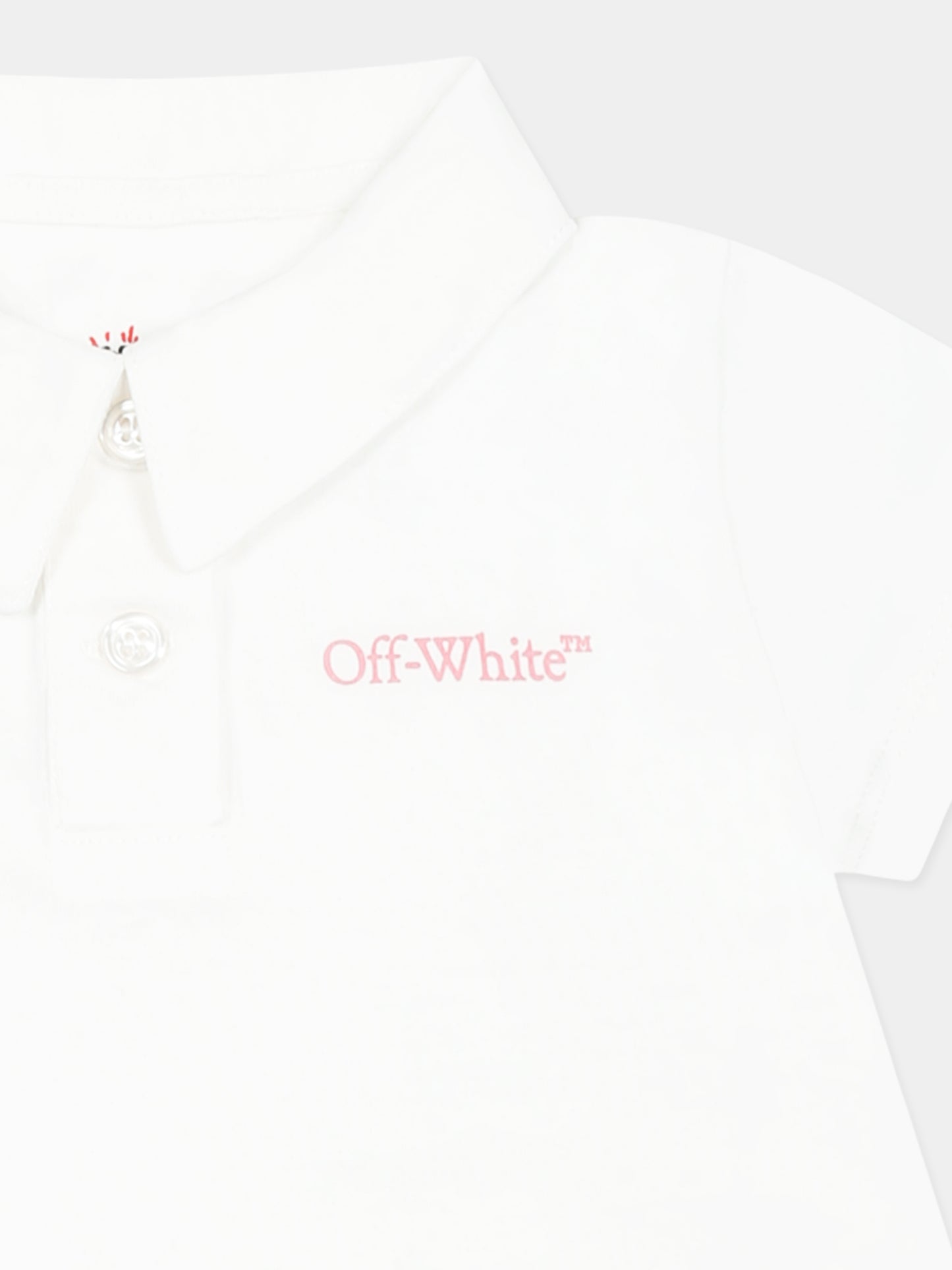 Vestito bianco per neonata con logo,Off White,OGXU003S25JER0010130