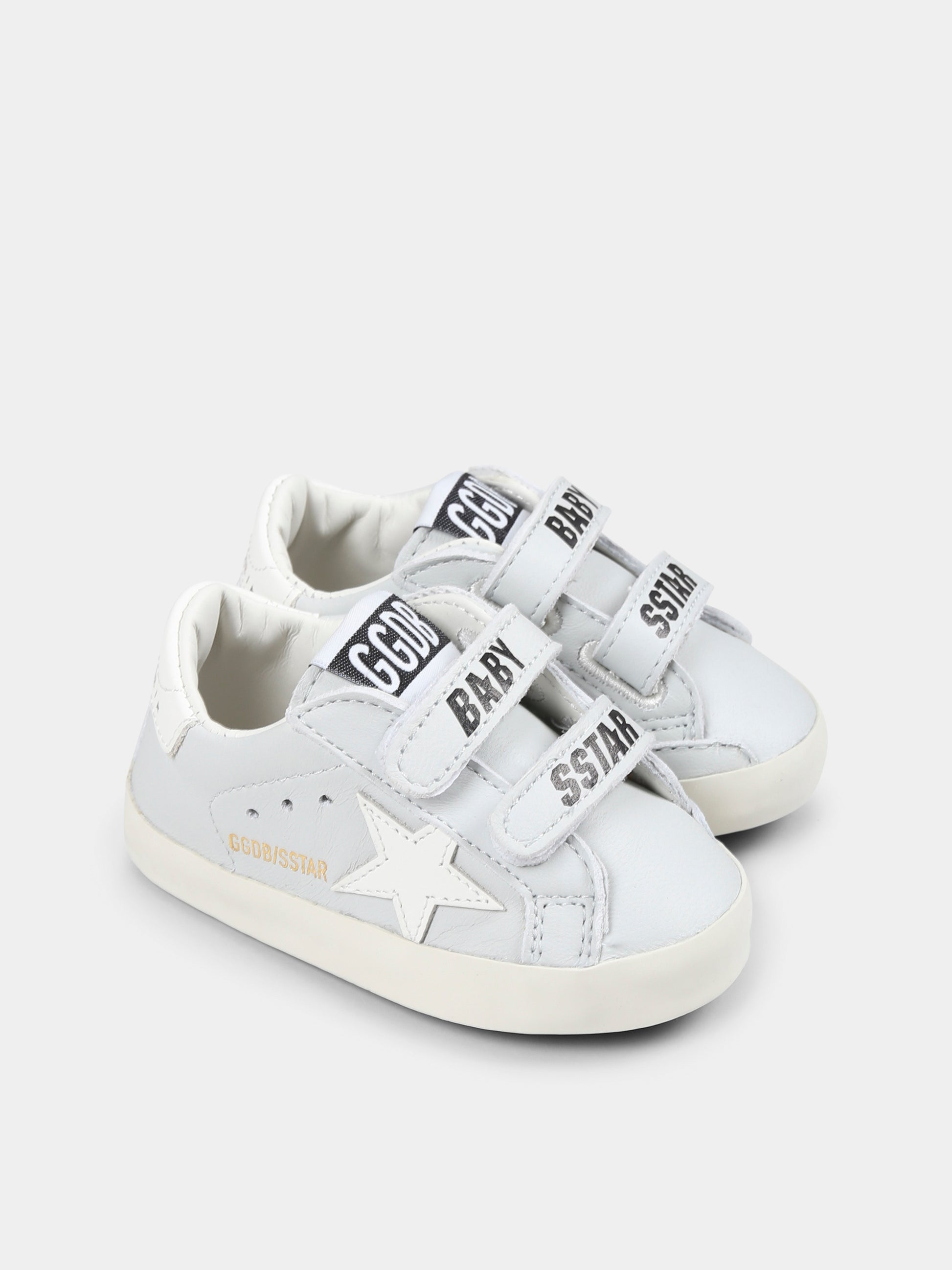 Sneakers Baby School celesti per neonato con stella,Golden Goose,GIF00166 F006741 15616