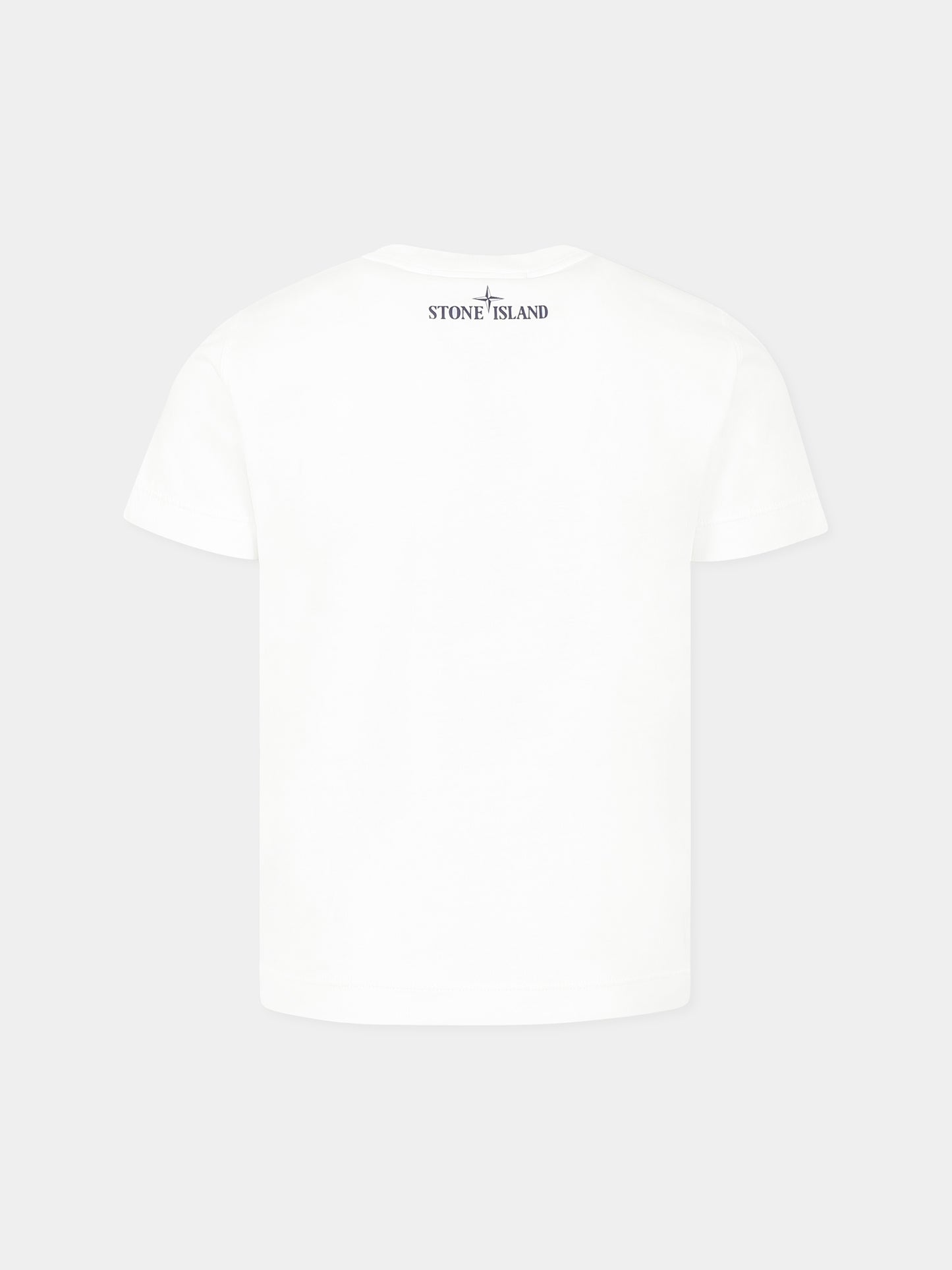 White t-shirt for boy with compass