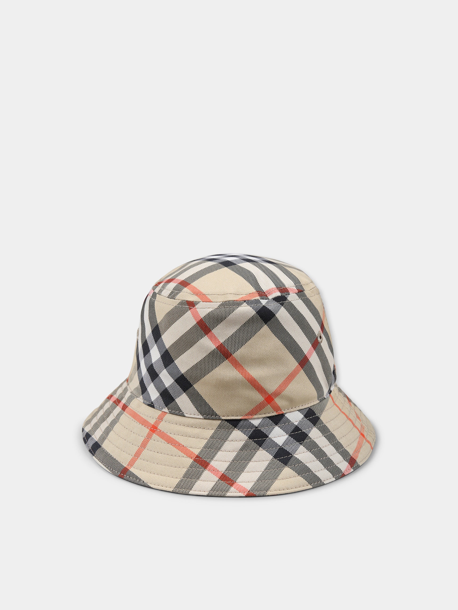 Cloche beige per bambini con check vintage,Burberry Kids,8104358 B9368