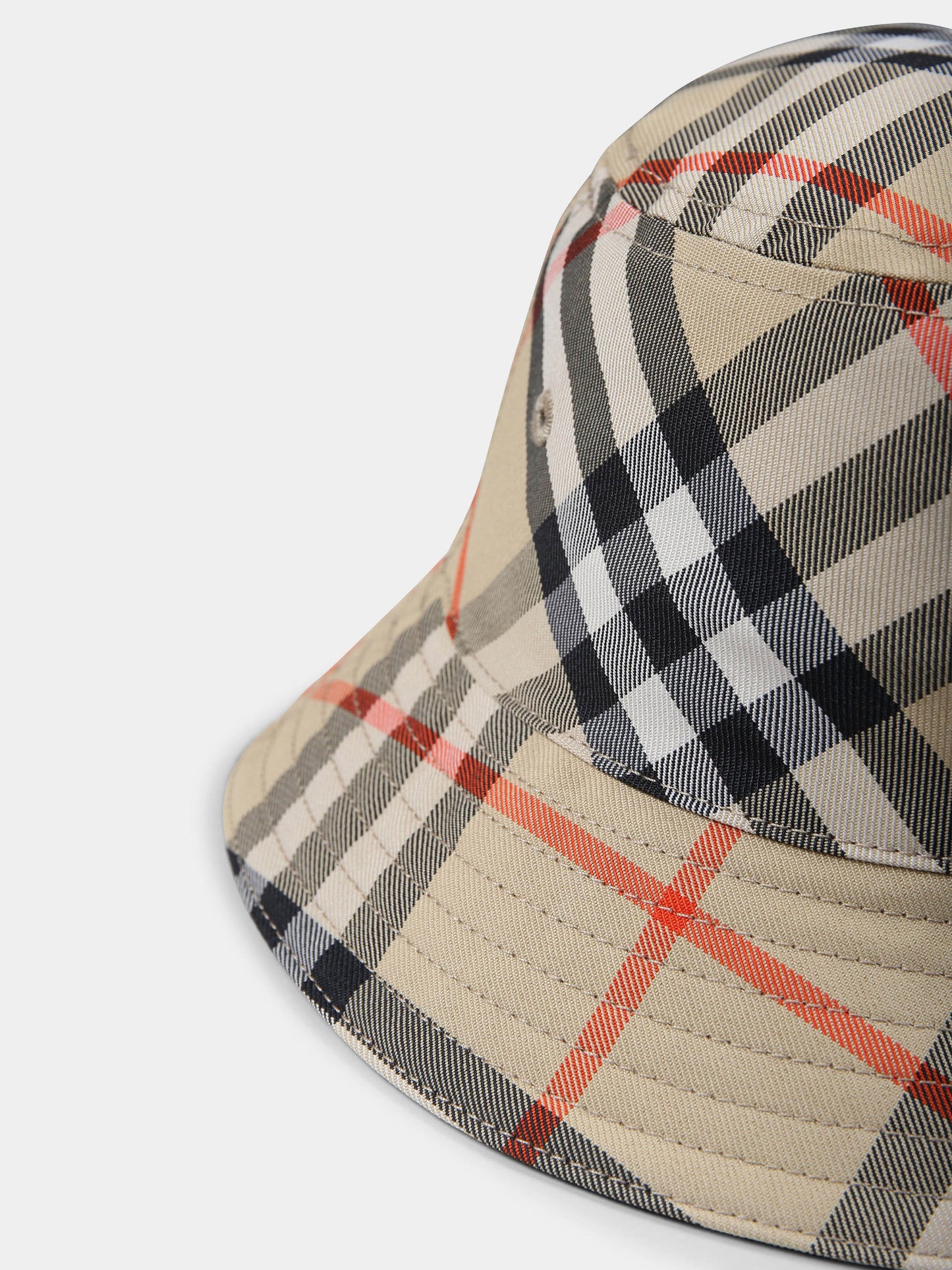 Cloche beige per bambini con check vintage,Burberry Kids,8104358 B9368