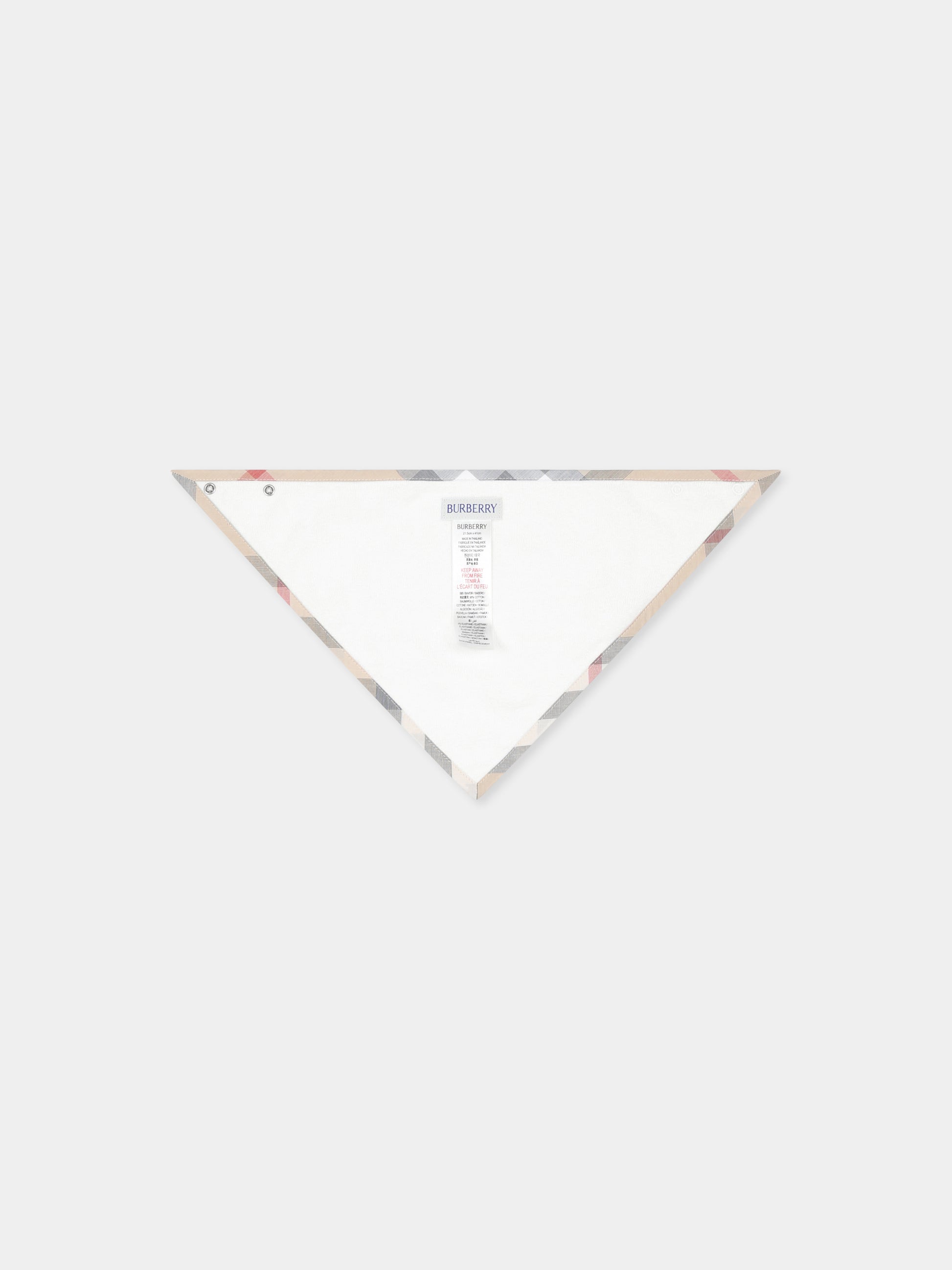 Set tutina bianca per neonati con check vintage,Burberry Kids,8100691 A1464