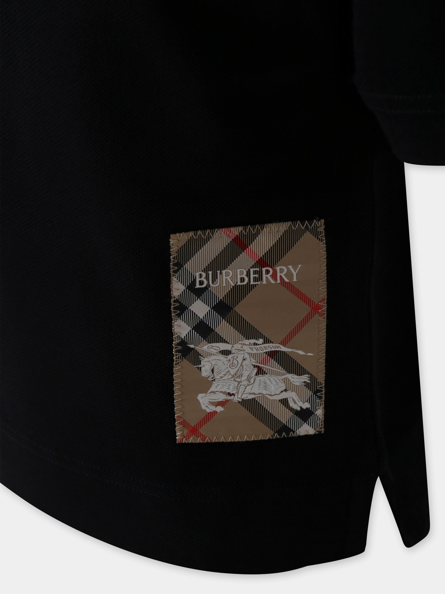 Polo bianca per bambino con cavaliere equestre,Burberry Kids,8105079 A1189