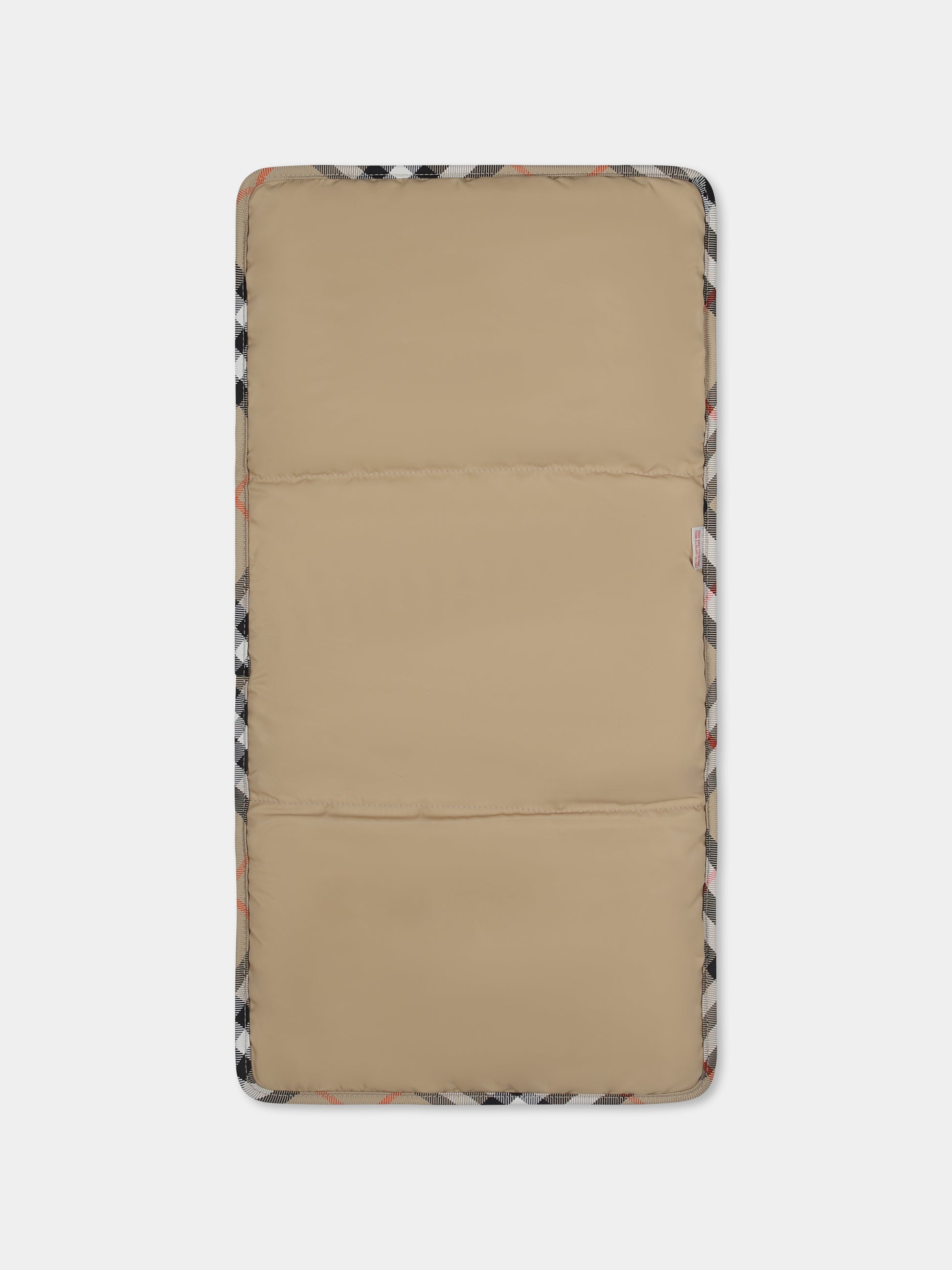 Borsa mamma beige per neonati con check vintage,Burberry Kids,8100214 B9368