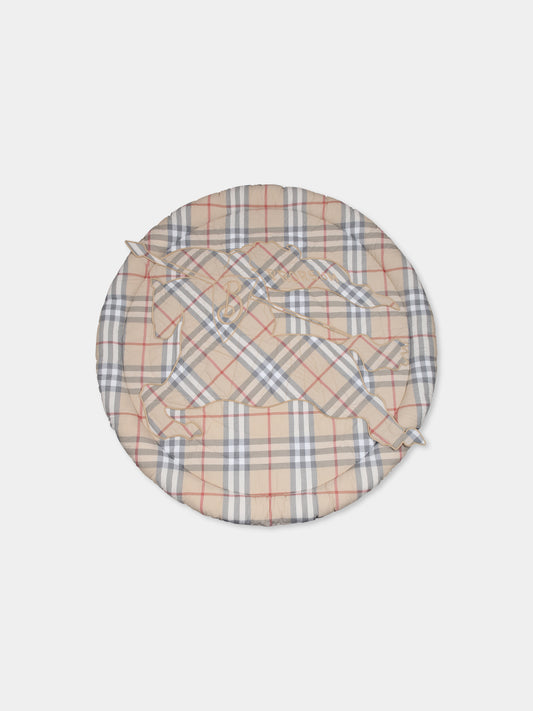 Tappetino beige per neonati con check vintage,Burberry Kids,8100674 A2205