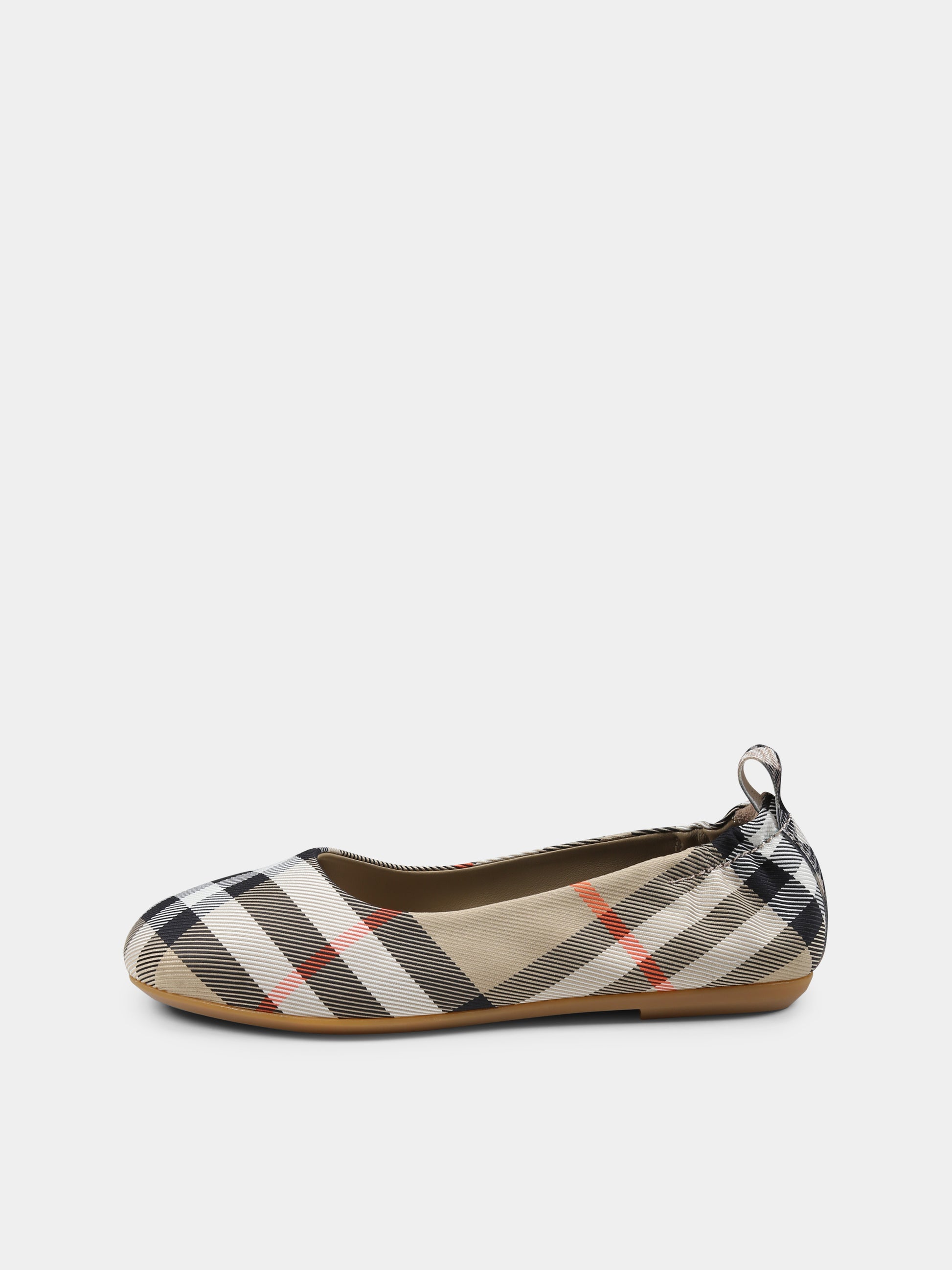 Ballerine beige per bambina con check vintage,Burberry Kids,8099960 B9368