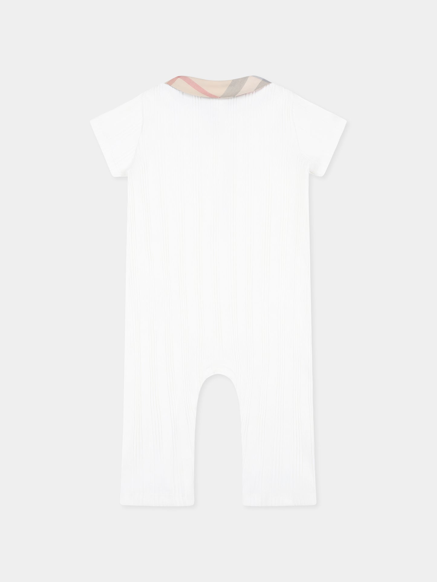 Pagliaccetto avorio per neonati con check vintage,Burberry Kids,8100256 A1464