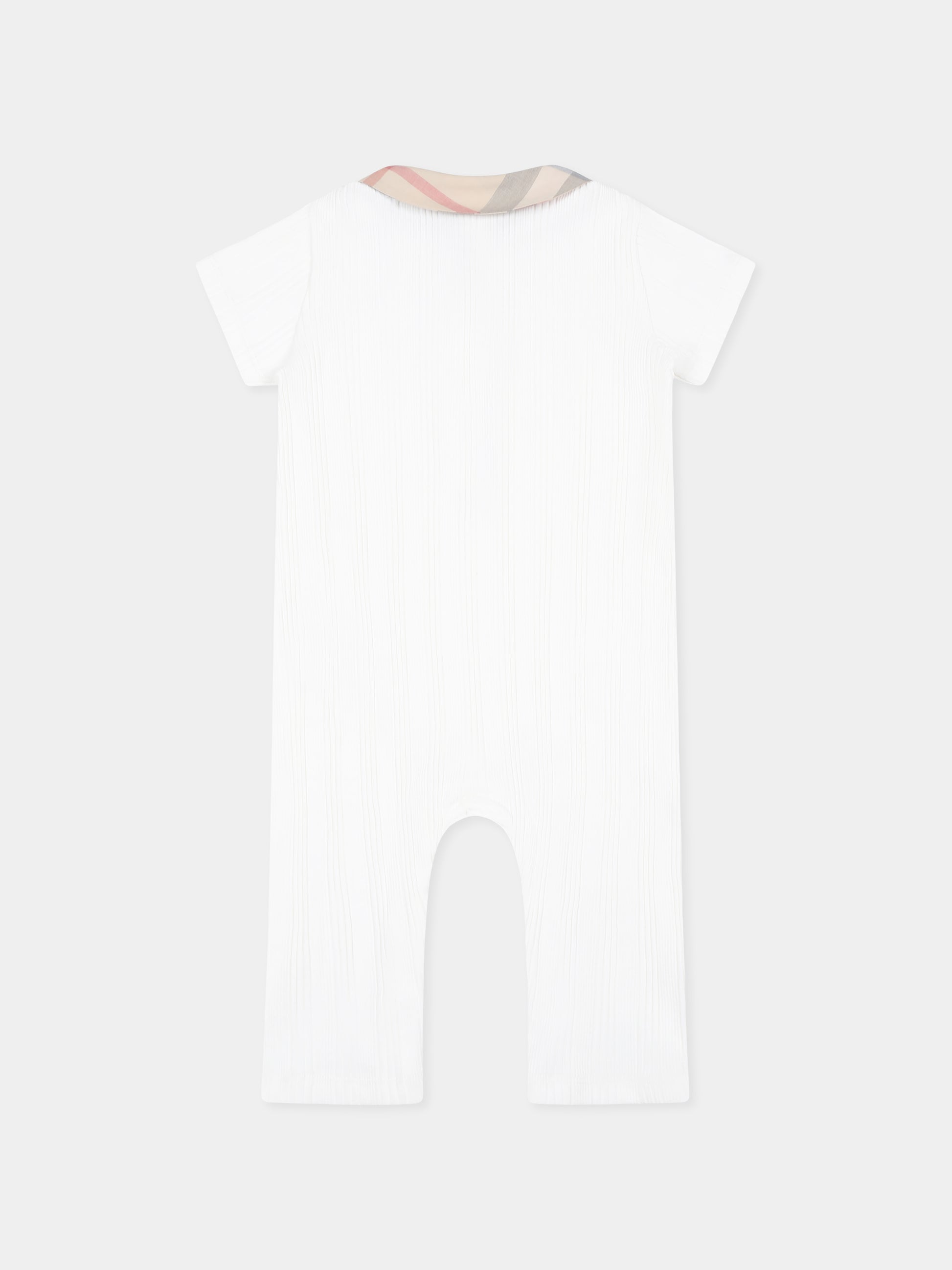 Pagliaccetto avorio per neonati con check vintage,Burberry Kids,8100256 A1464