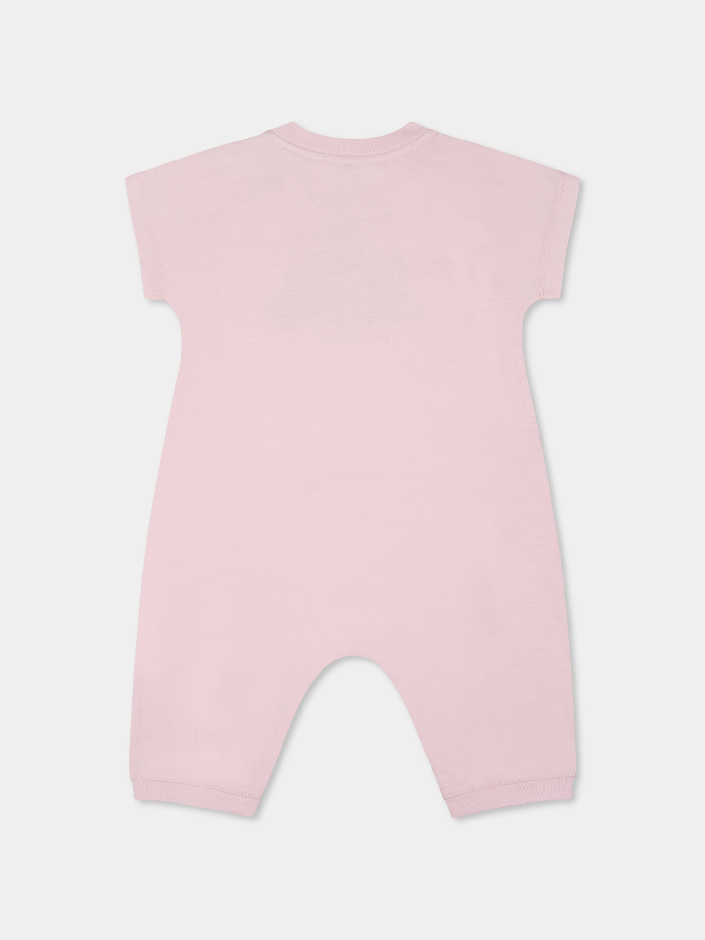 Pink romper for baby girl with ladybug