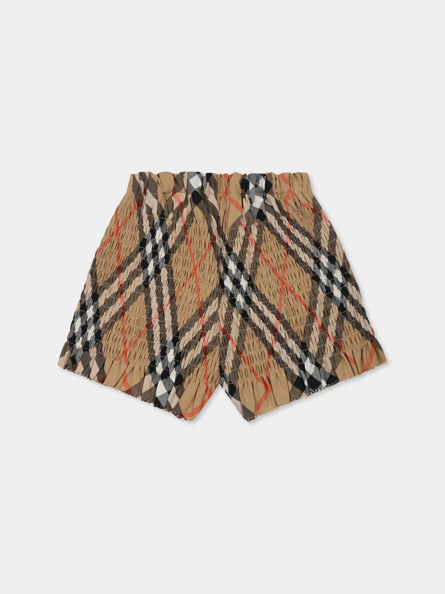 Shorts beige per neonata con check vintage,Burberry Kids,8100543 B9368