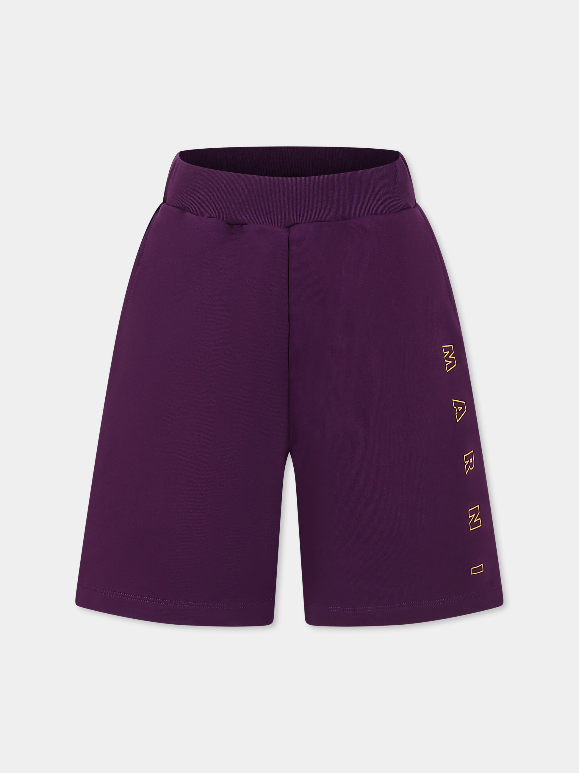 Shorts viola per bambino con logo,Marni Kids,M01450 M00V0 MP196U 0M609