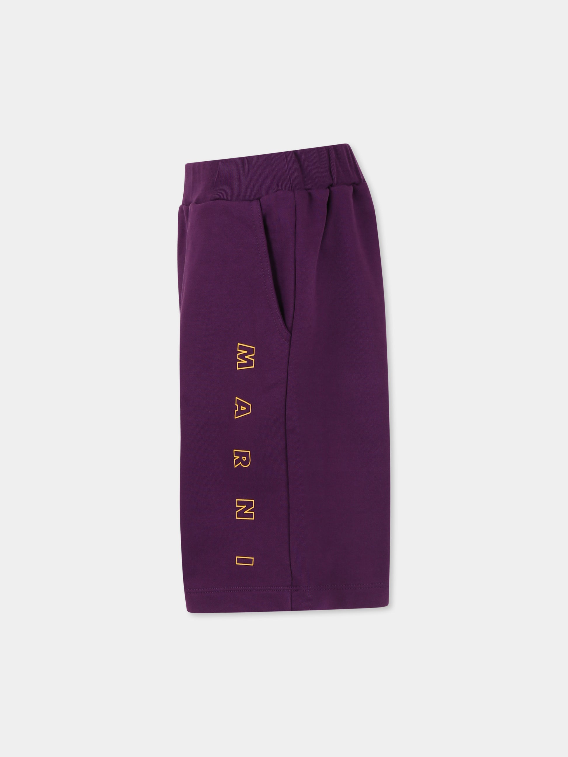 Shorts viola per bambino con logo,Marni Kids,M01450 M00V0 MP196U 0M609