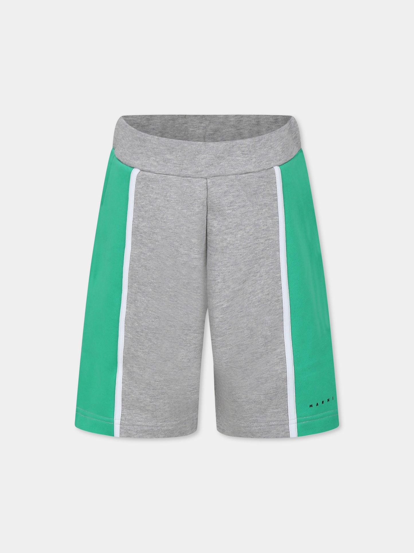 Grey shorts for boy with logo