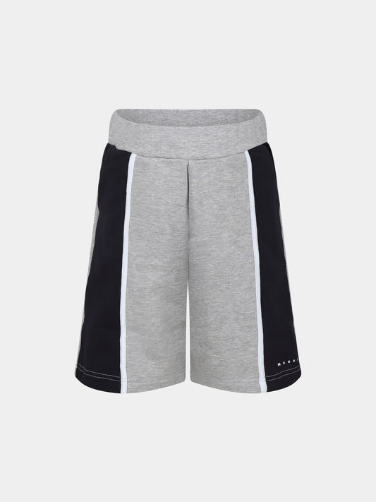 Grey shorts for boy with logo