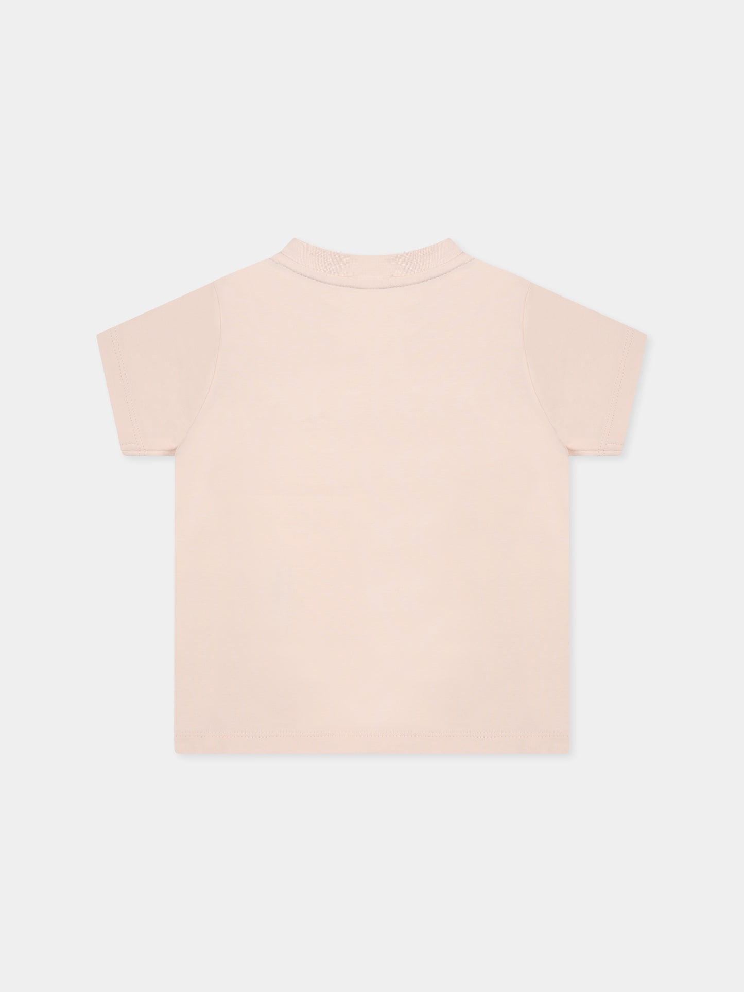 T-shirt rosa per neonata con logo,Moncler Kids,K1951 8C00006 89AUM 529