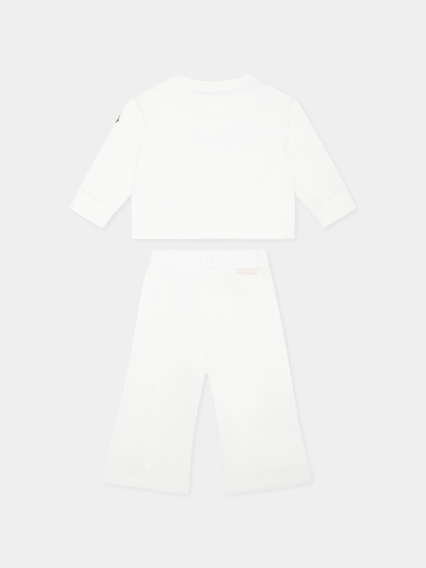 Completo bianco per neonata con logo,Moncler Kids,K1951 8M00005 899AR 034